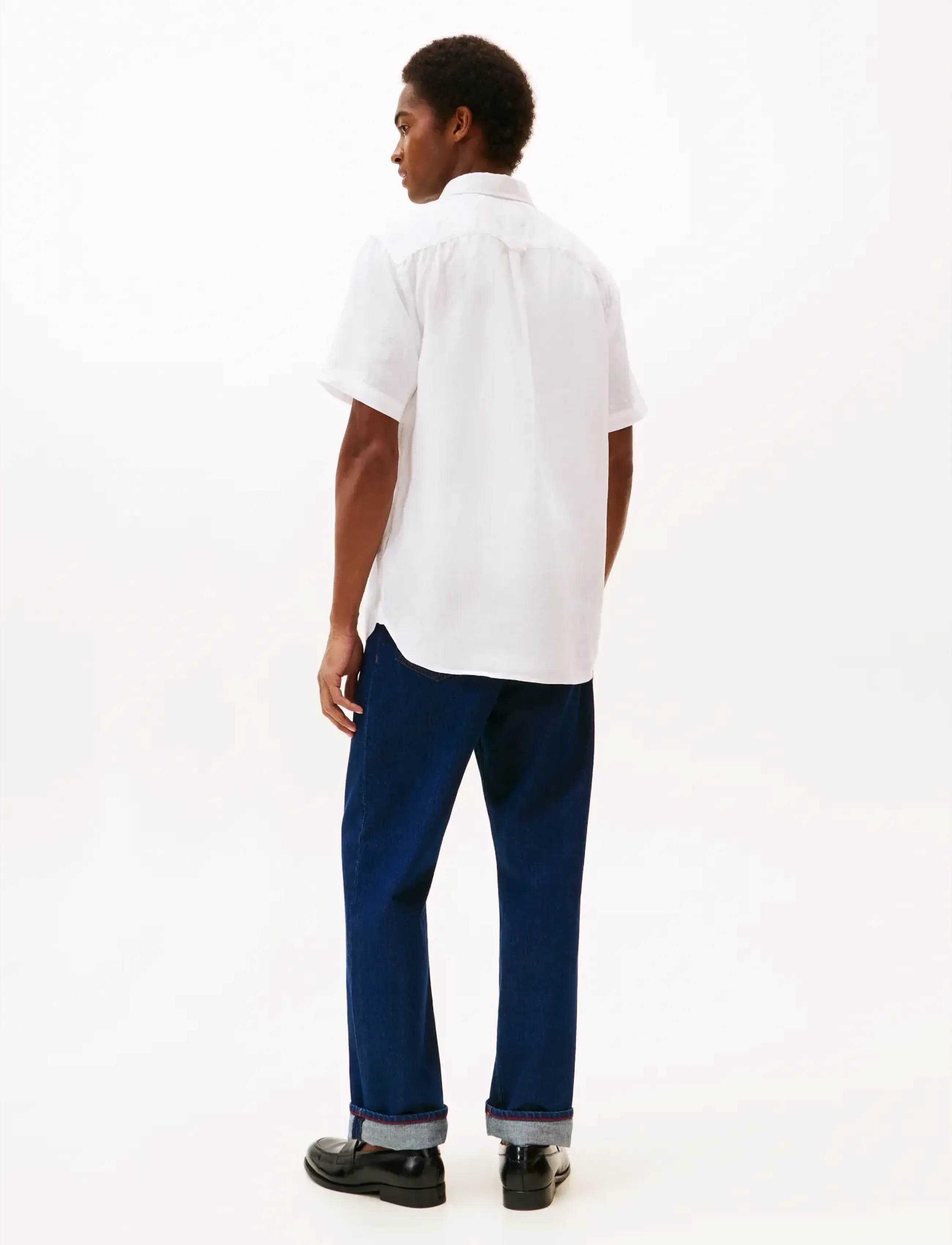 Tommy Hilfiger - PIGMENT DYED LINEN RF SHIRT S/S - kortærmede skjorter - white - 2