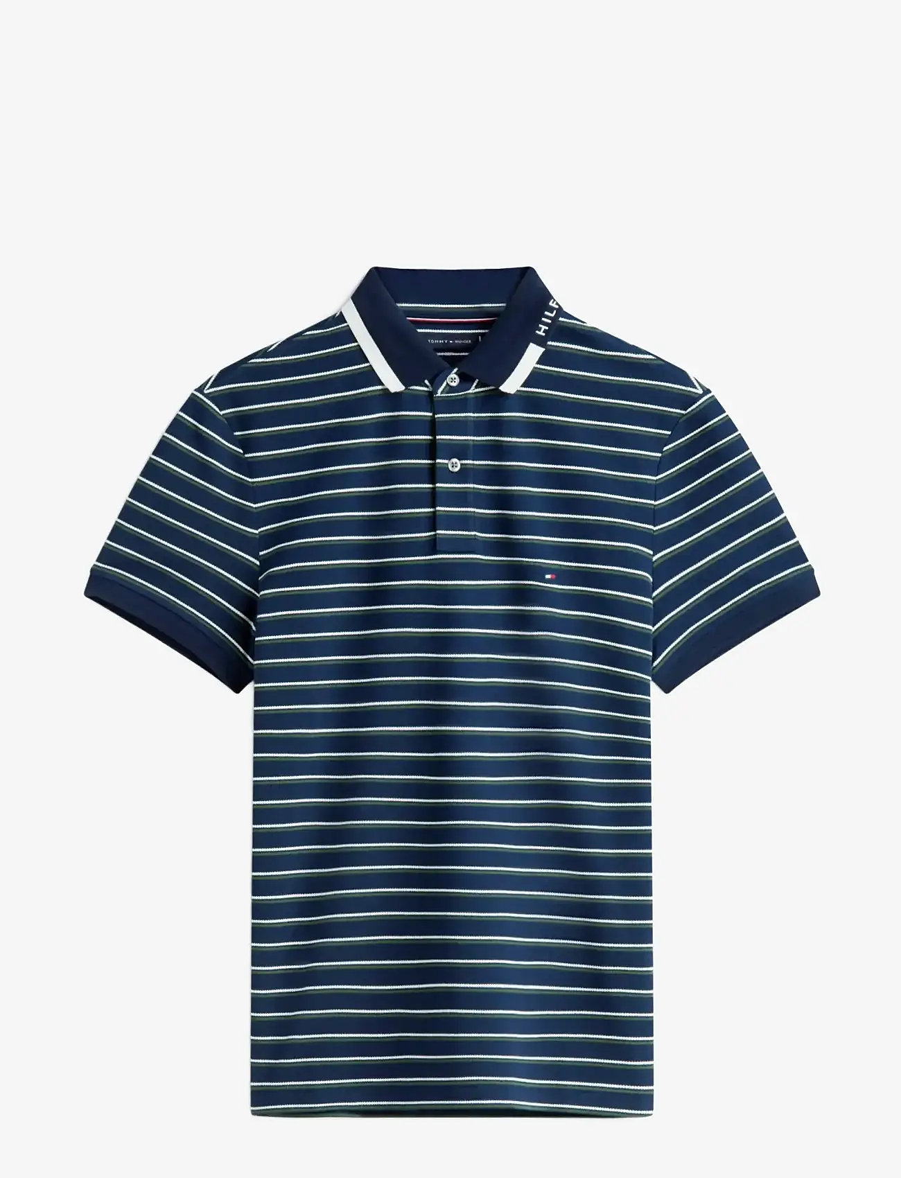 Tommy Hilfiger - PIQUE GRAFIC COLLAR REG POLO - lühikeste varrukatega polod - dark night navy   artic spruce - 1