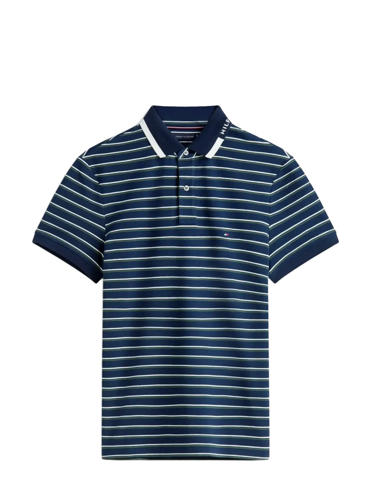 Tommy Hilfiger PIQUE GRAFIC COLLAR REG POLO - Poloer - DARK NIGHT NAVY   ARTIC SPRUCE / navy