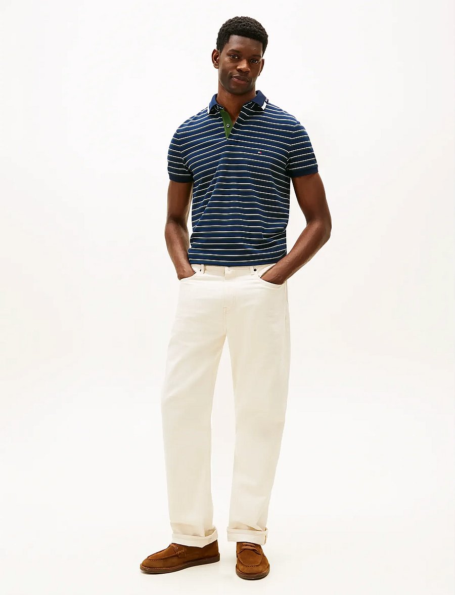 Tommy Hilfiger - PIQUE GRAFIC COLLAR REG POLO - kurzärmelig - dark night navy artic spruce - 2