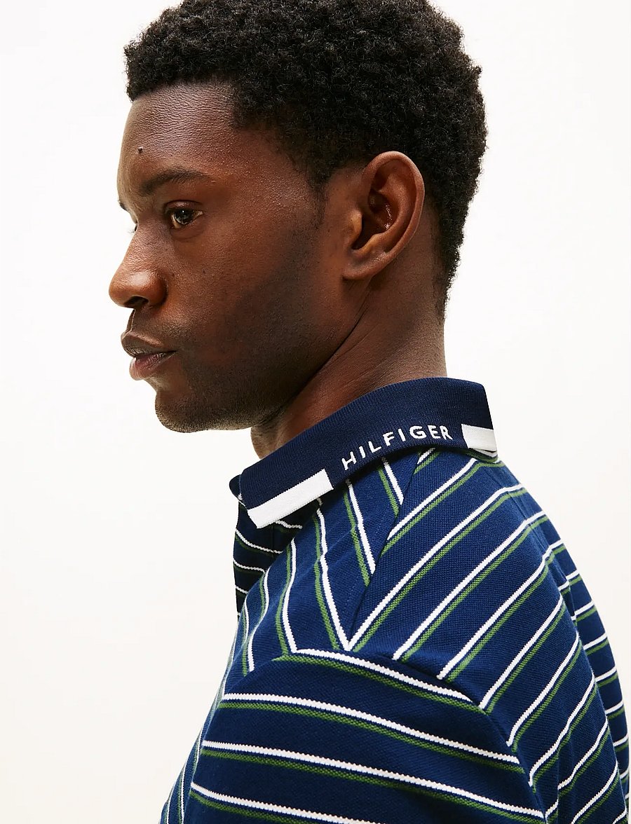 Tommy Hilfiger - PIQUE GRAFIC COLLAR REG POLO - kurzärmelig - dark night navy artic spruce - 4