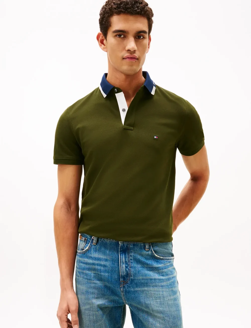 Tommy Hilfiger - PIQUE GRAFIC COLLAR REG POLO - kurzärmelig - arctic spruce - 0