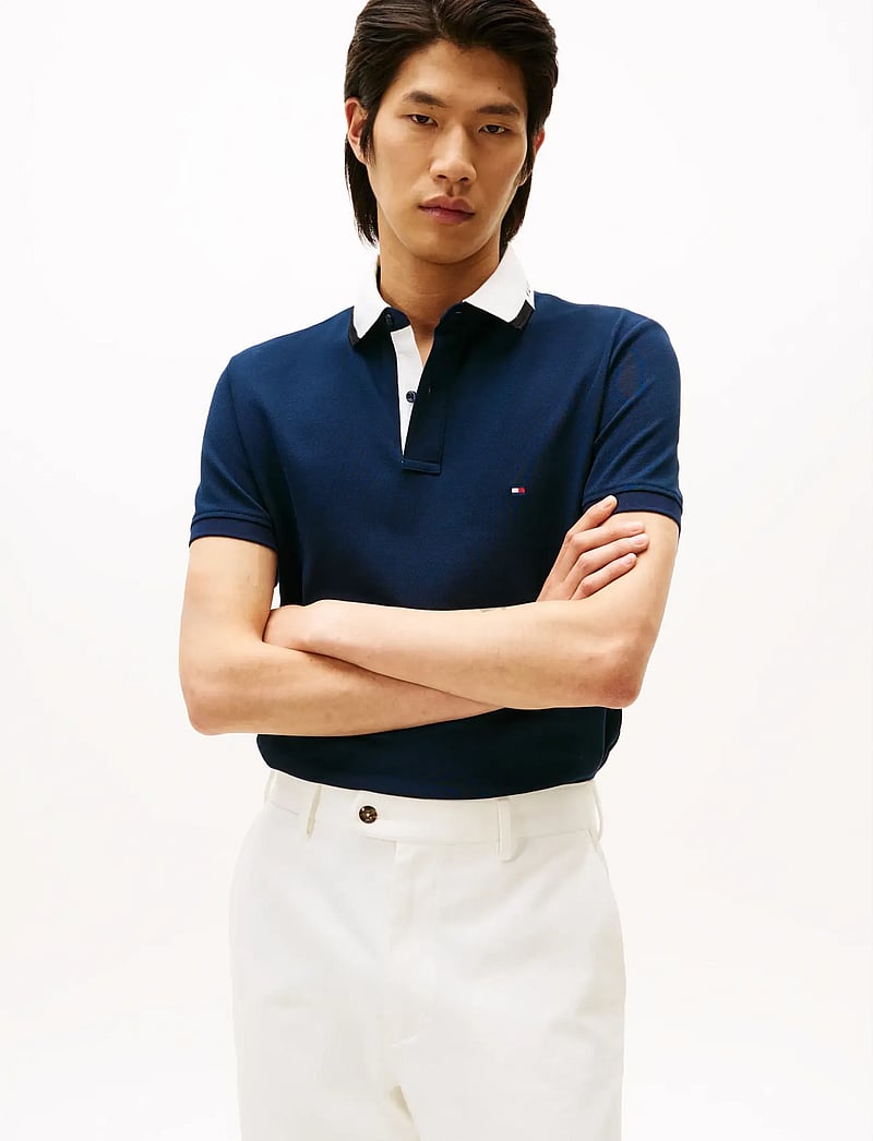 Tommy Hilfiger - PIQUE GRAFIC COLLAR REG POLO - lühikeste varrukatega polod - dark night navy - 0