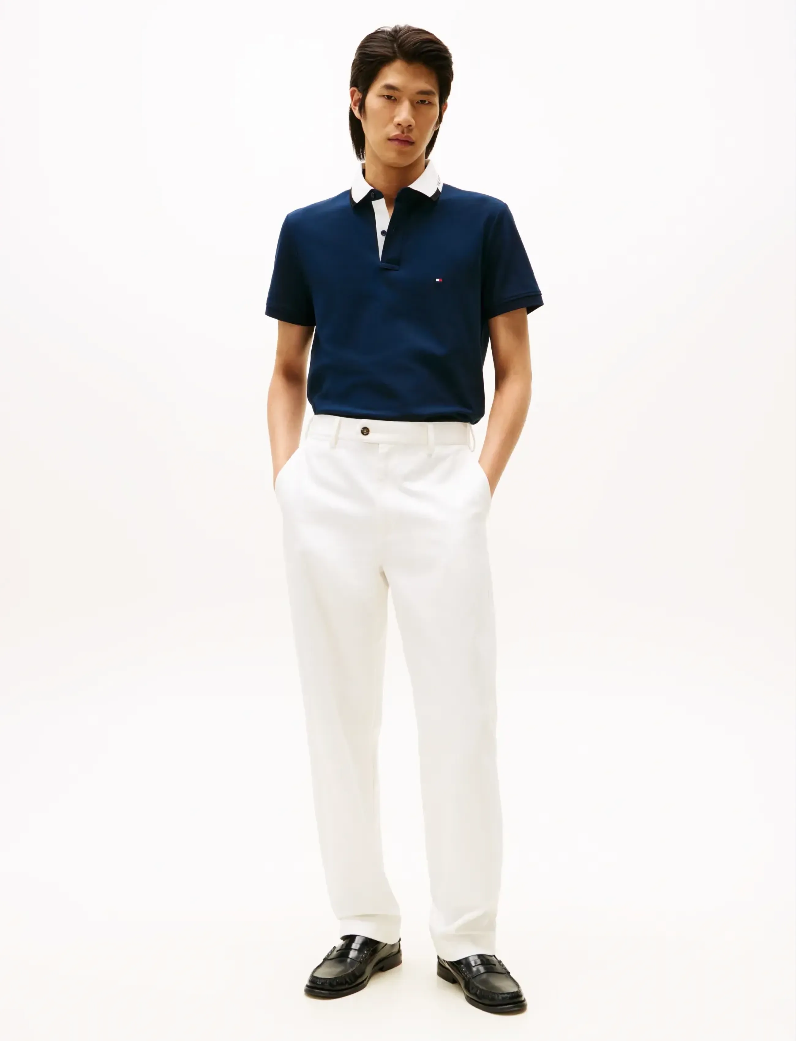 Tommy Hilfiger - PIQUE GRAFIC COLLAR REG POLO - kortærmede poloer - dark night navy - 2