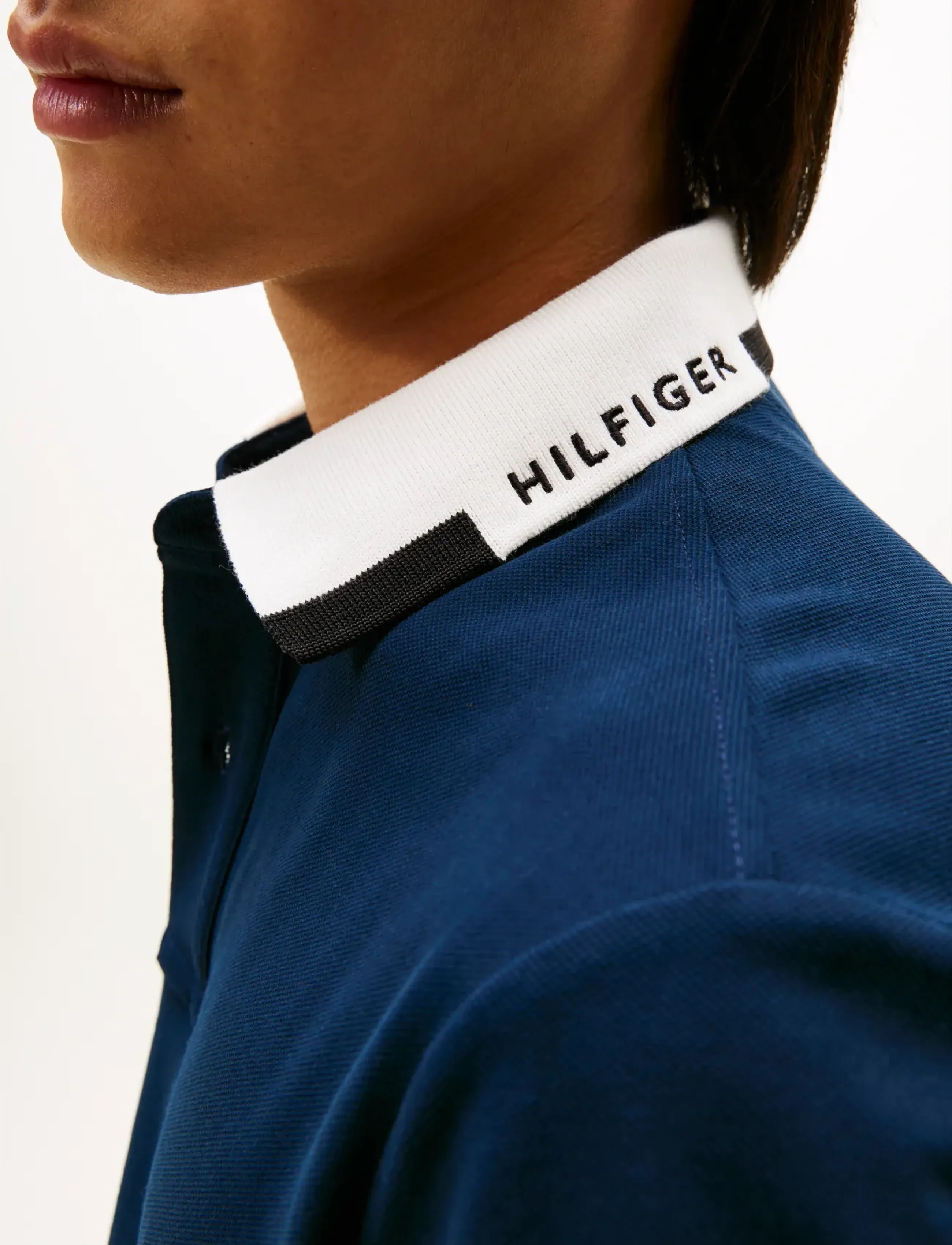 Tommy Hilfiger - PIQUE GRAFIC COLLAR REG POLO - kortærmede poloer - dark night navy - 4
