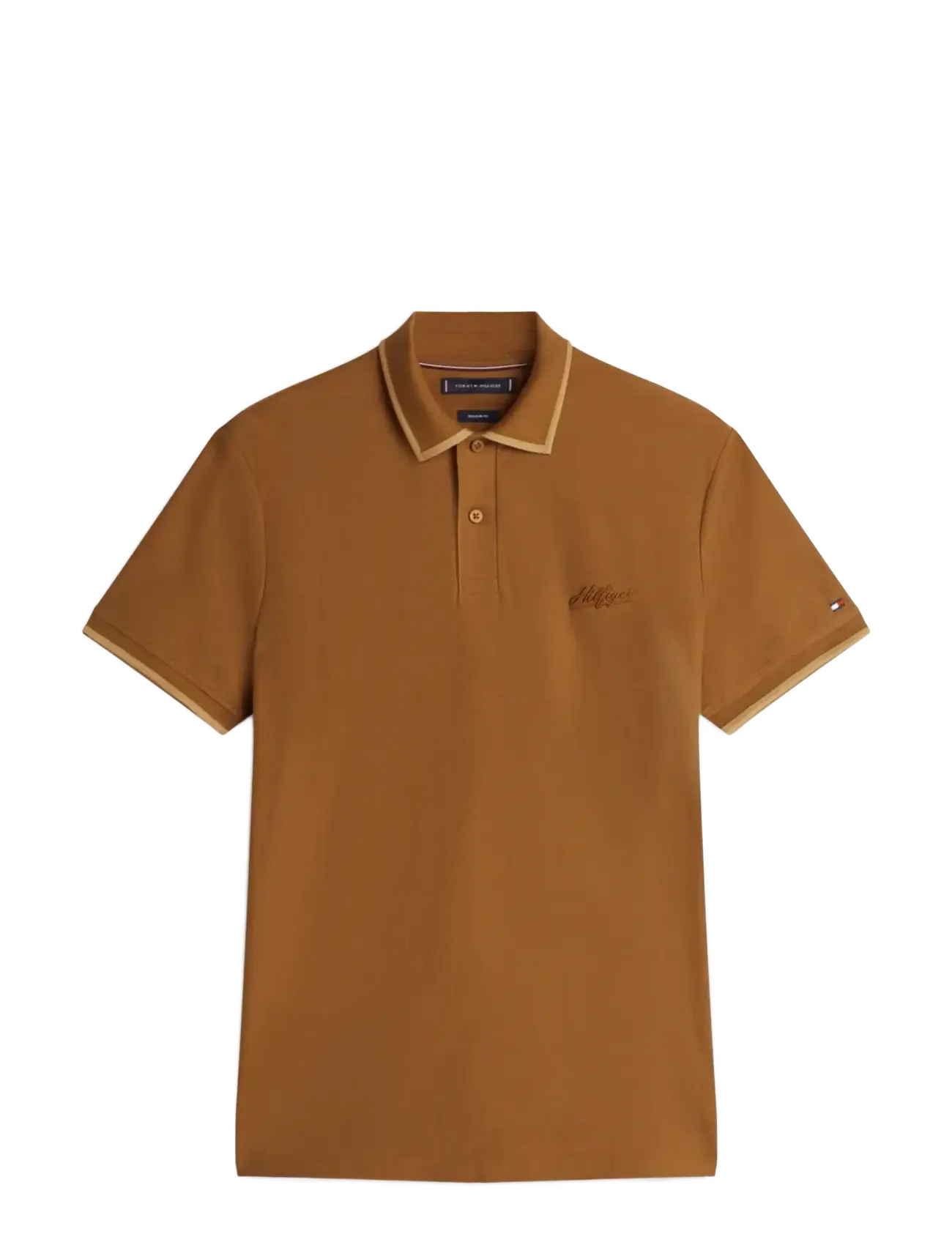 Tommy Hilfiger TWILL EMBRO LOGO REG POLO - Polosärgid - HIGHLAND KHAKI / brown