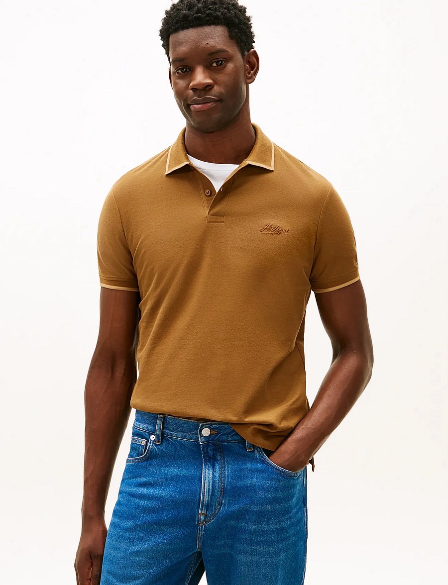 Tommy Hilfiger - TWILL EMBRO LOGO REG POLO - kortärmade pikéer - highland khaki - 0