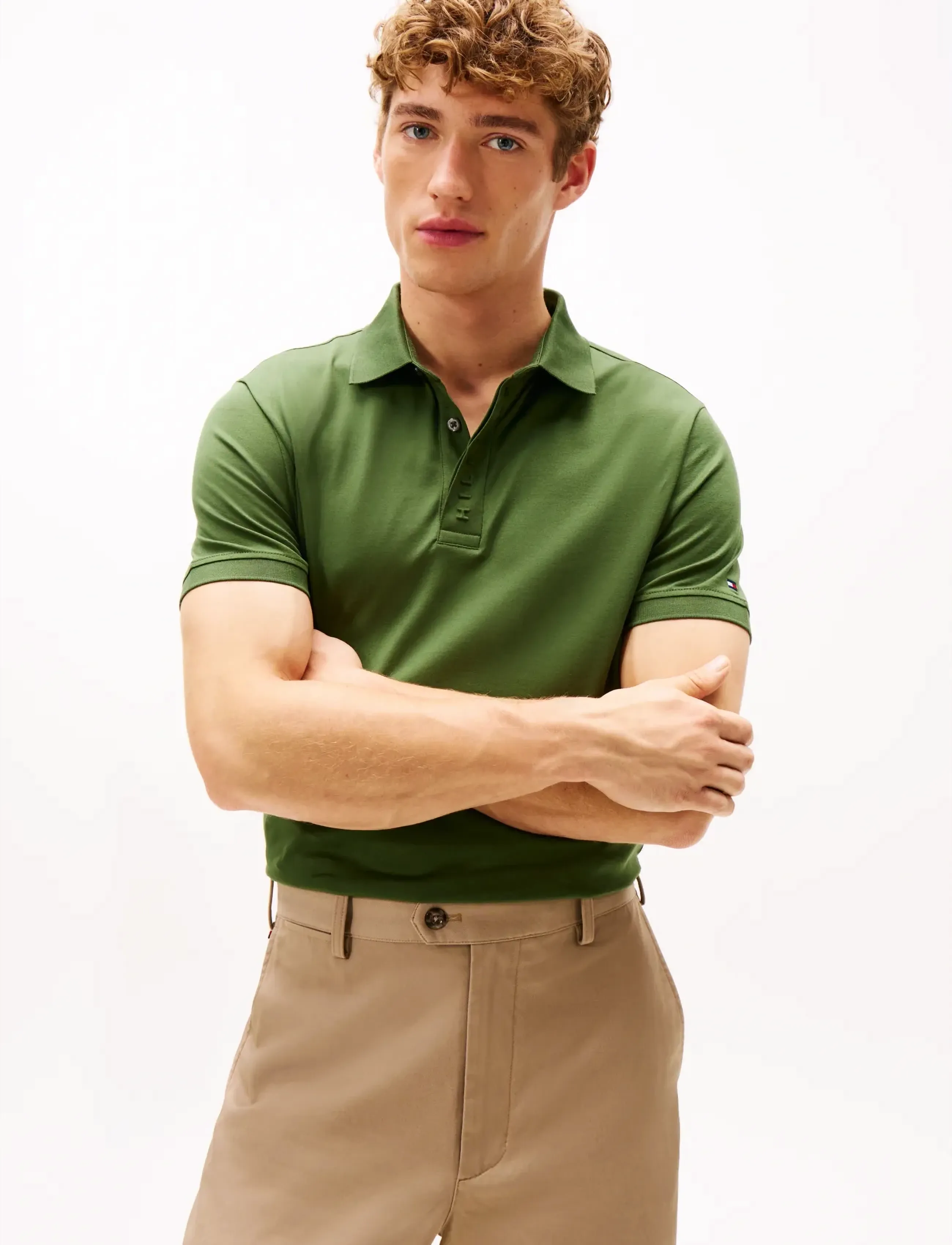 Tommy Hilfiger HIDDEN PLACKET DETAIL REG POLO - Polo krekli - MOUNTAIN PINE / green