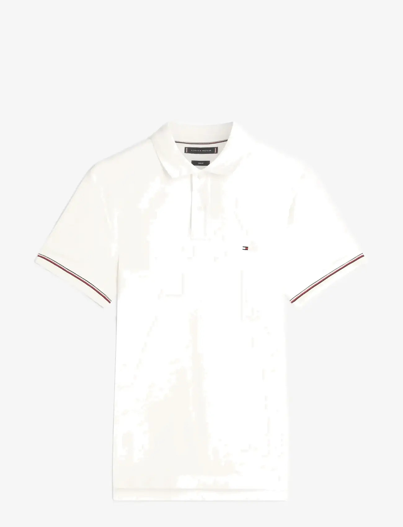 Tommy Hilfiger - LIQUID COTTON RWB CUFF SLIM POLO - kurzärmelig - ecru - 1