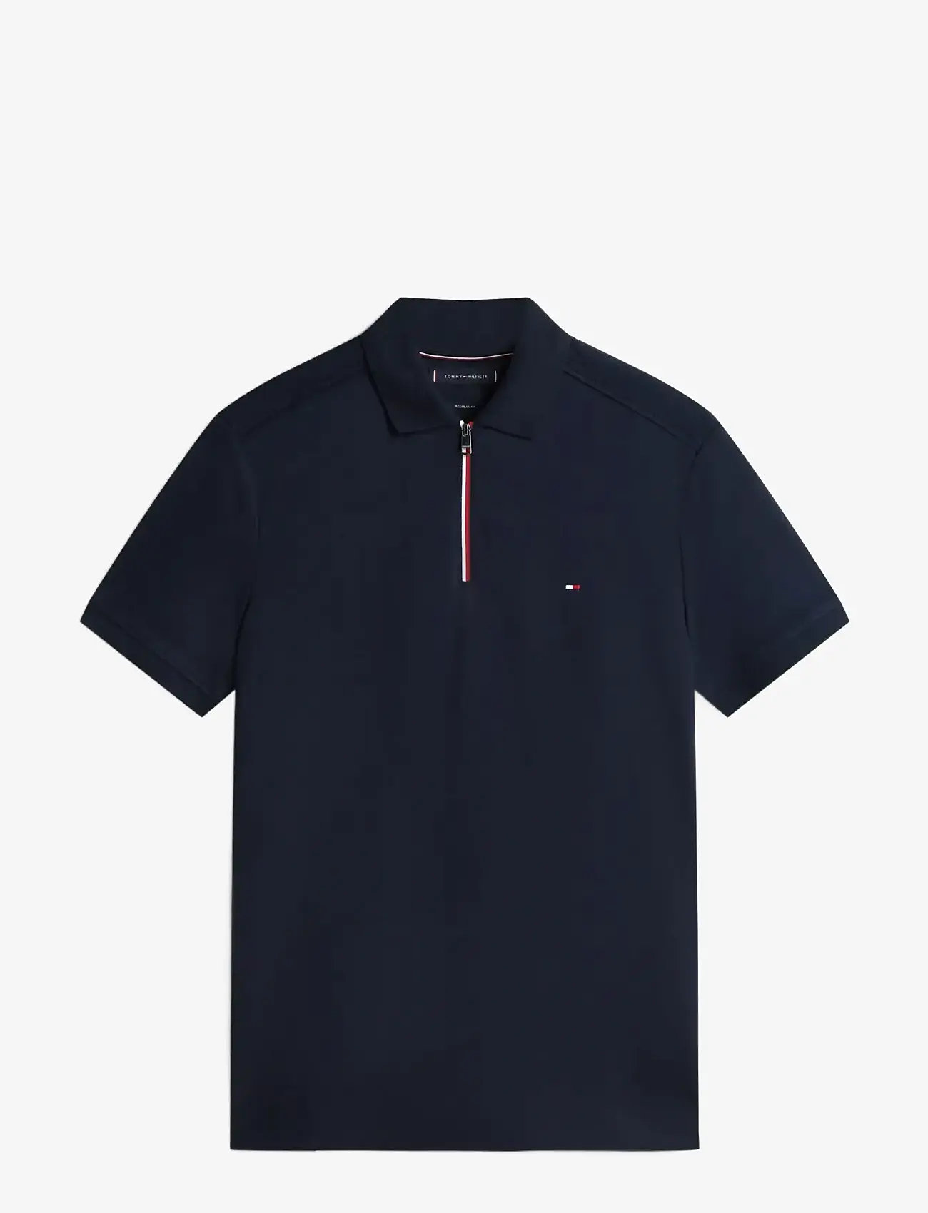 Tommy Hilfiger - LIQUID COTTON RWB ZIP REG POLO - kortærmede poloer - desert sky - 1