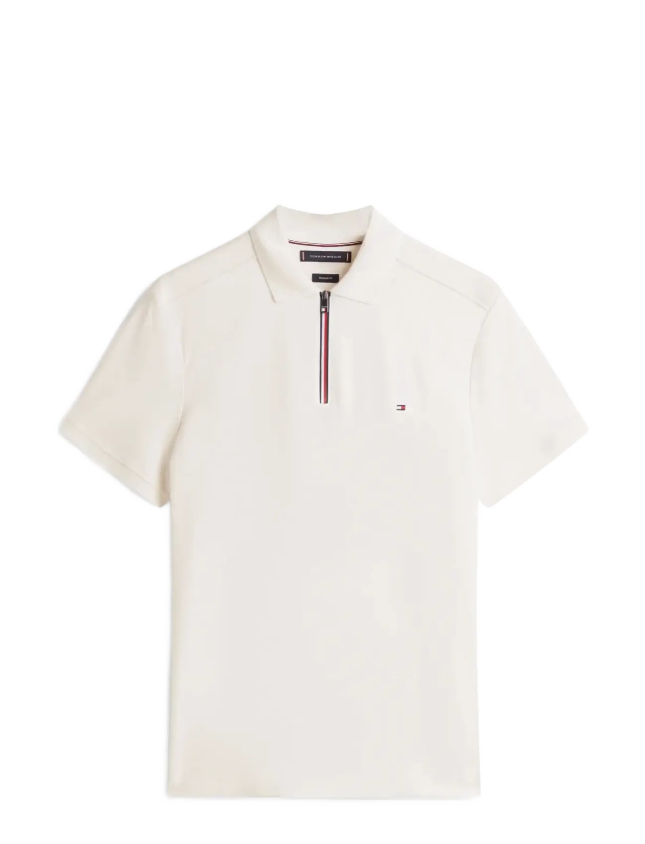 Tommy Hilfiger LIQUID COTTON RWB ZIP REG POLO - Poloshirts - IVORY PETAL / cream