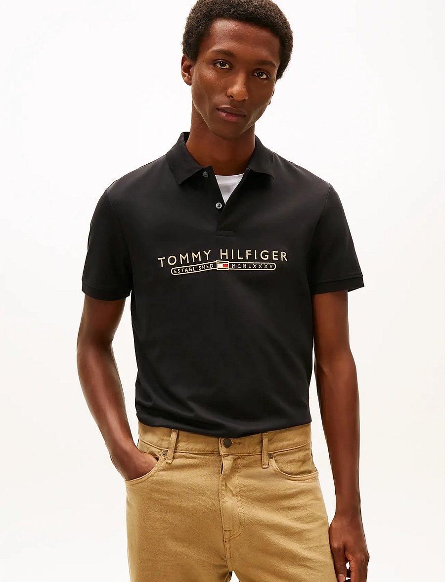 Tommy Hilfiger - ICON LUX INTERLOCK REG POLO - kurzärmelig - black - 0