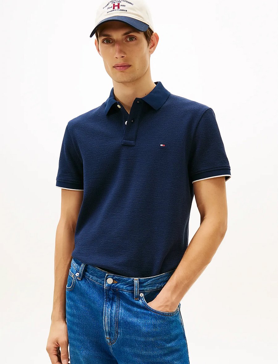 Tommy Hilfiger - SEERSUCKER REG POLO - kurzärmelig - dark night navy - 0