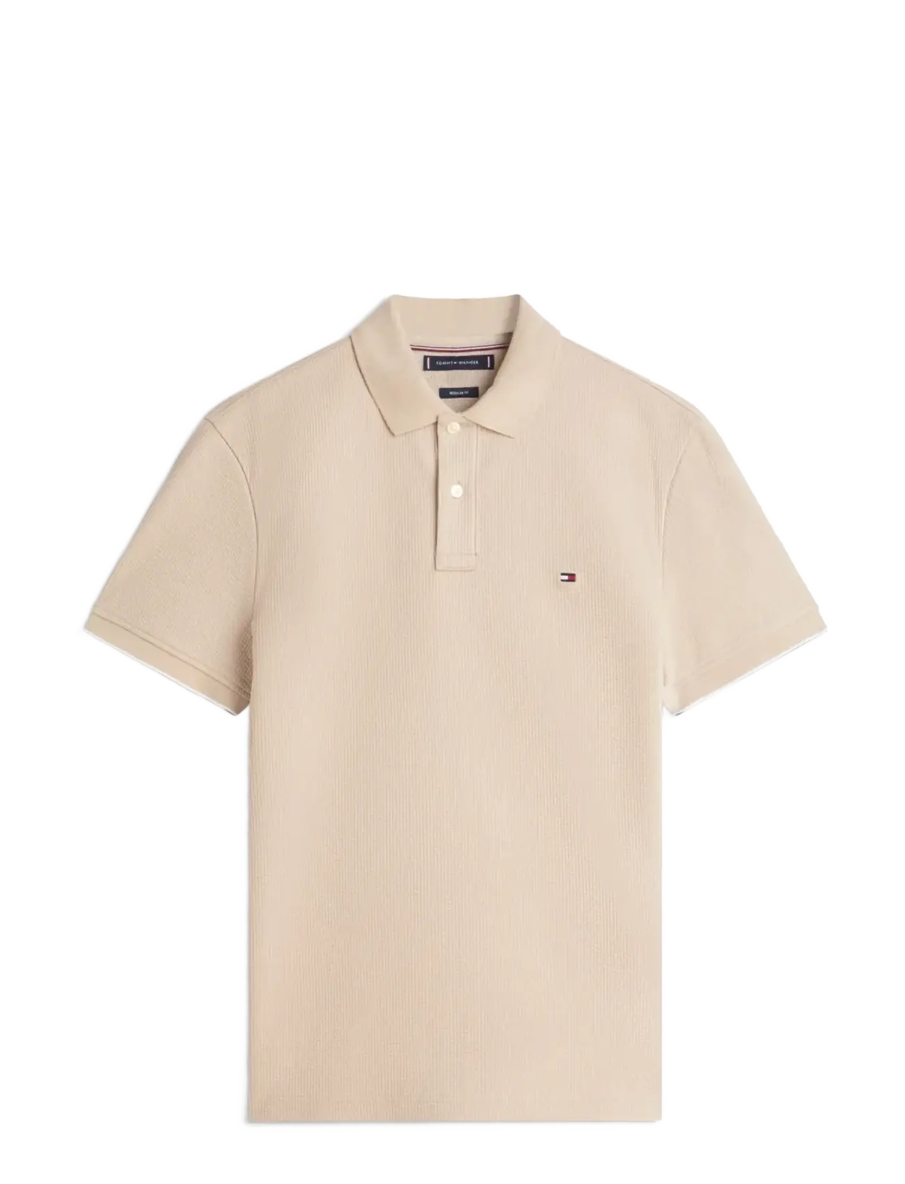 SEERSUCKER REG POLO - SANDALWOOD
