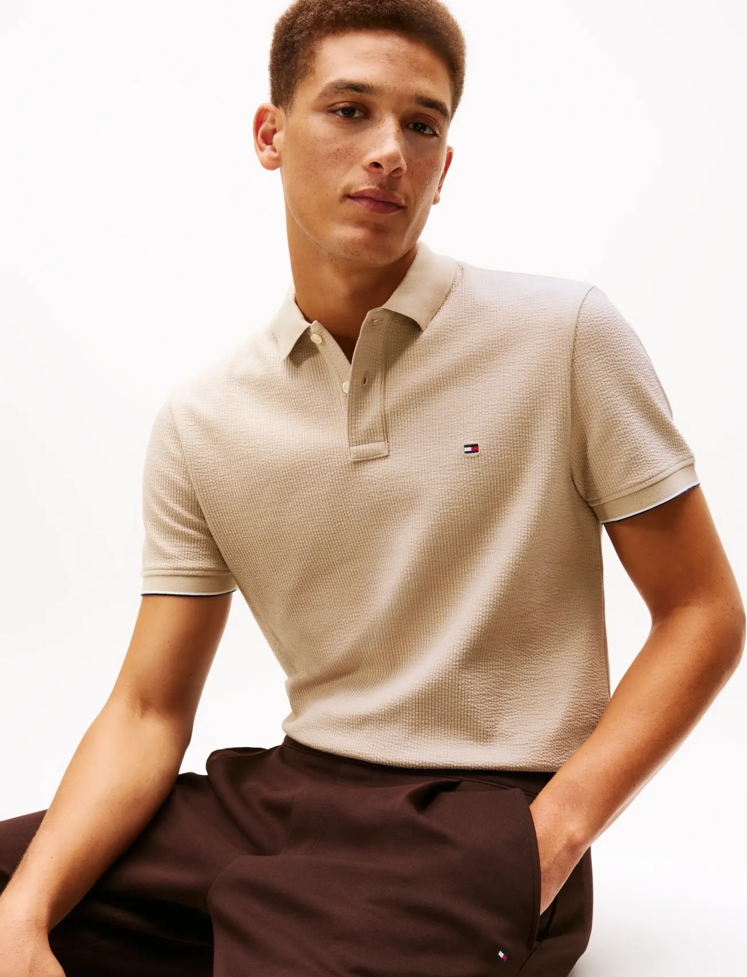 Tommy Hilfiger - SEERSUCKER REG POLO - sandalwood - 4