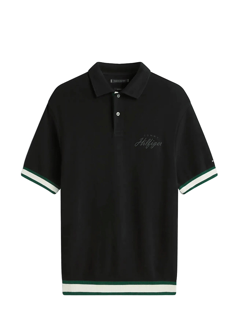 Tommy Hilfiger - FLATKNIT CLASSIC FIT POLO - stickade pikéer - black - 1