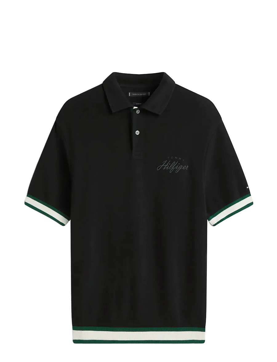 Tommy Hilfiger - FLATKNIT CLASSIC FIT POLO - gestrickte polohemden - black - 1