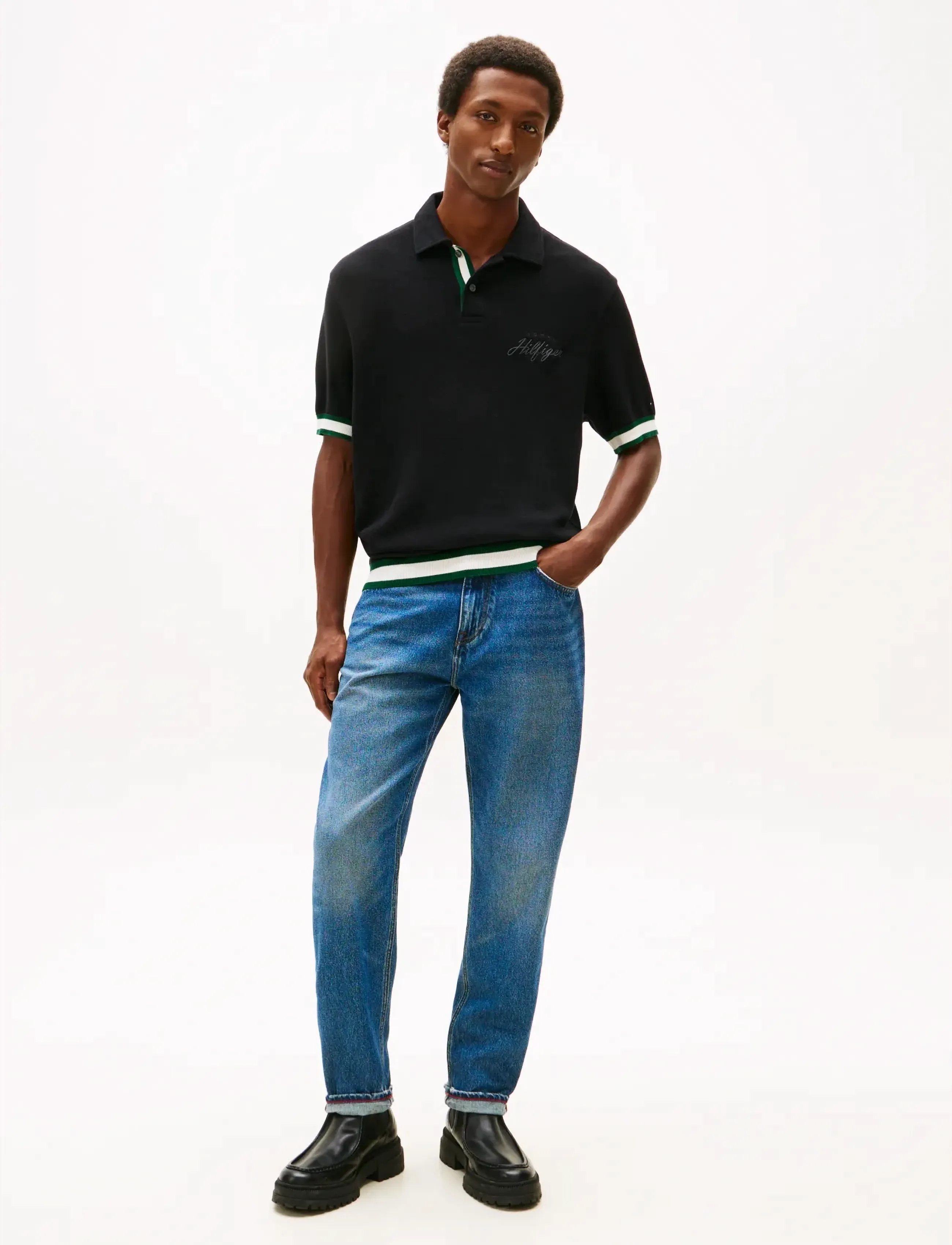 Tommy Hilfiger - FLATKNIT CLASSIC FIT POLO - kootud polosärgid - black - 2