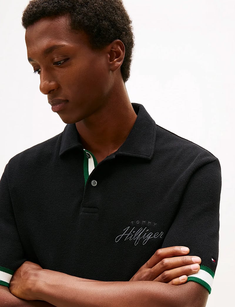 Tommy Hilfiger - FLATKNIT CLASSIC FIT POLO - stickade pikéer - black - 4