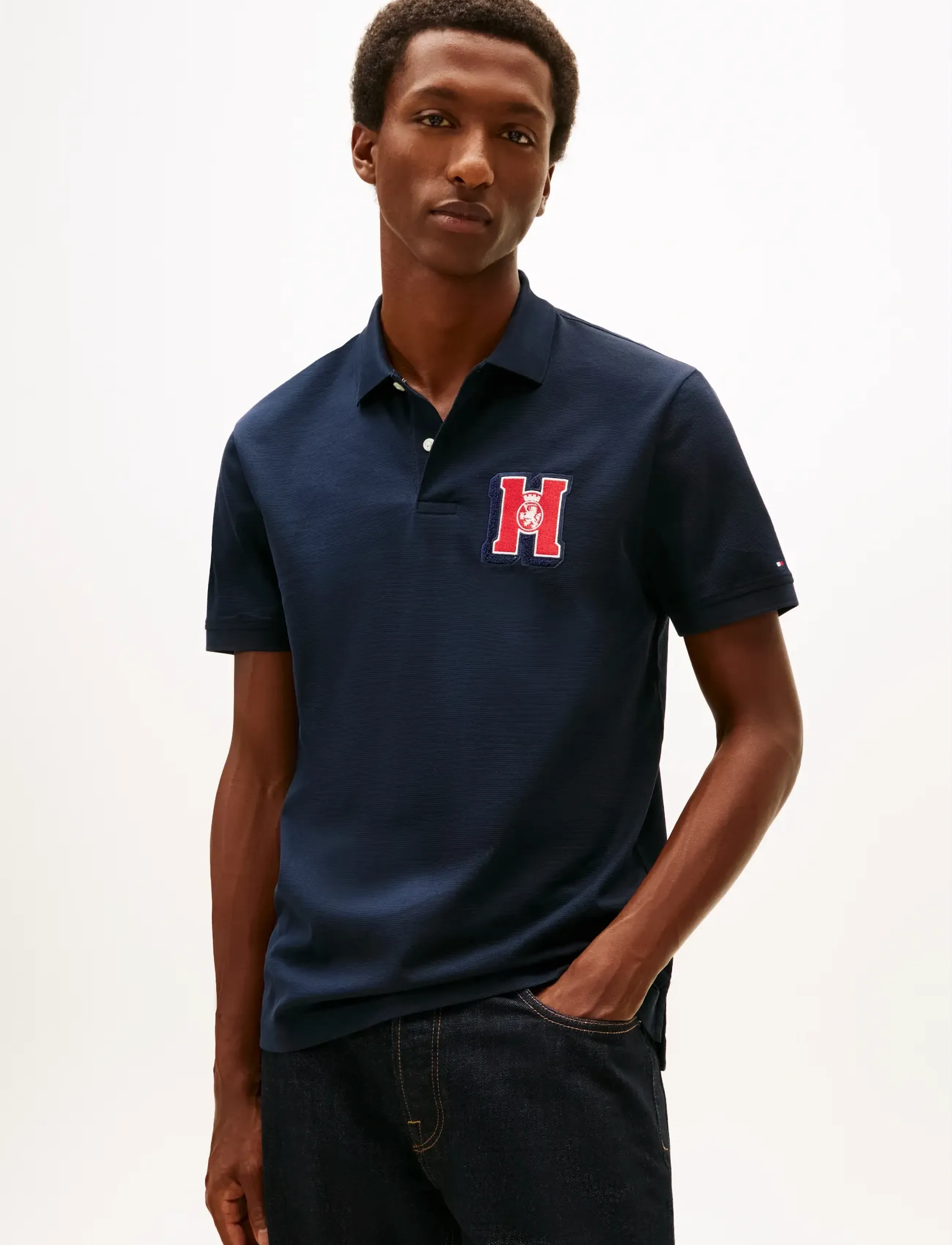 Tommy Hilfiger ELEVATED GRAPHIC REG POLO - Tøj - DESERT SKY / navy