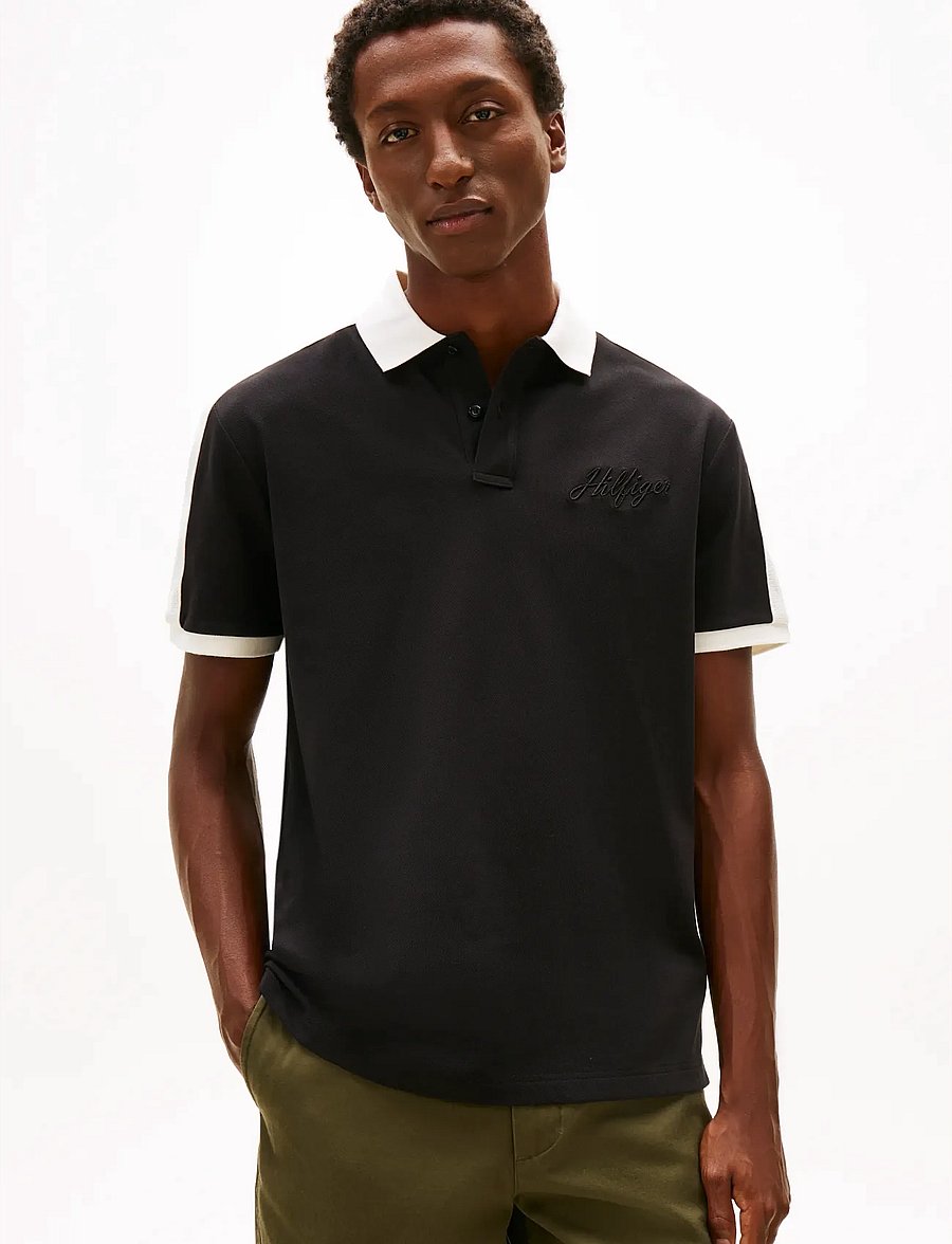 Tommy Hilfiger - MESH DETAIL CLASSIC FIT POLO - kurzärmelig - black - 0