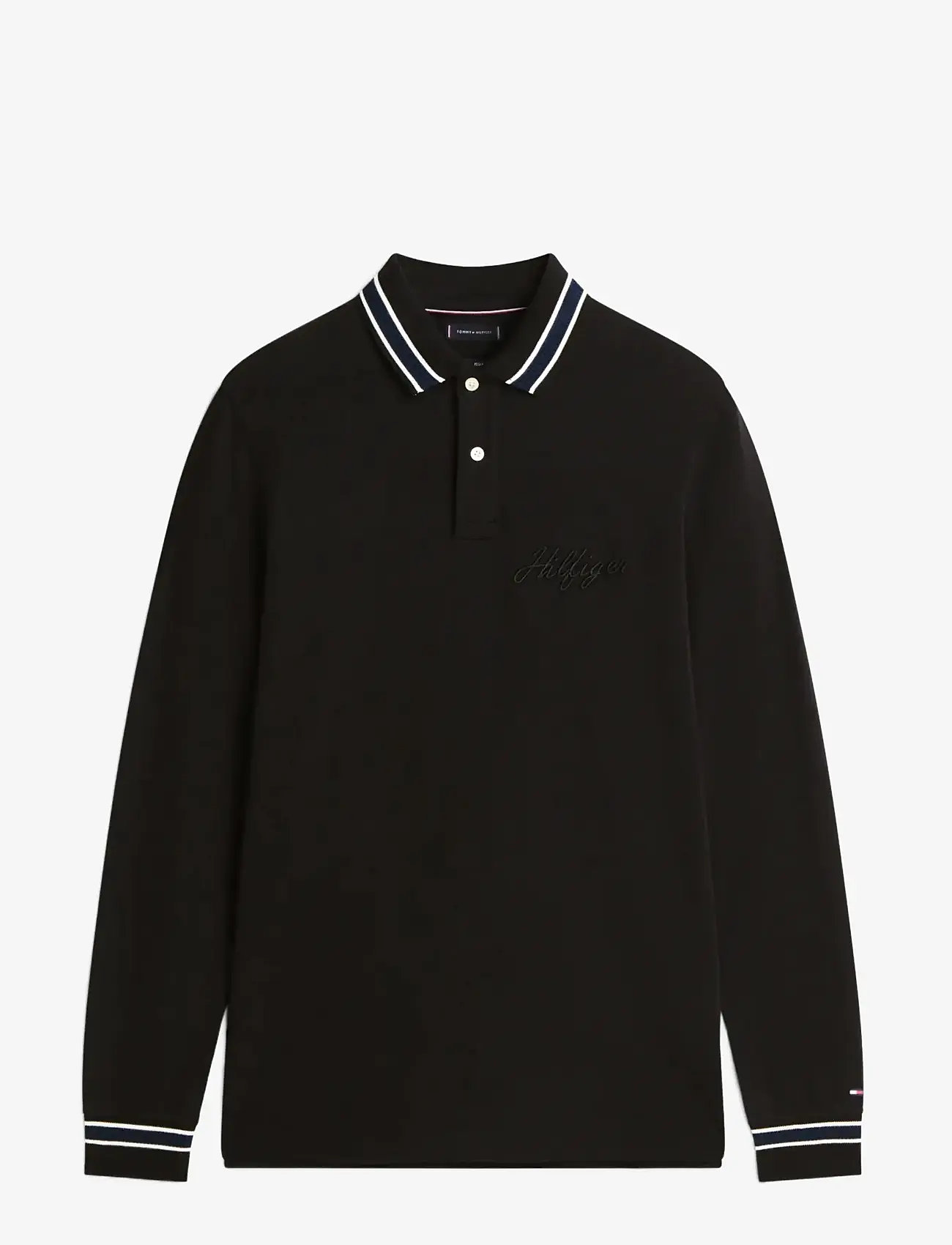 Tommy Hilfiger - LS CHEST EMBRO REG POLO - långärmade pikéer - black - 1