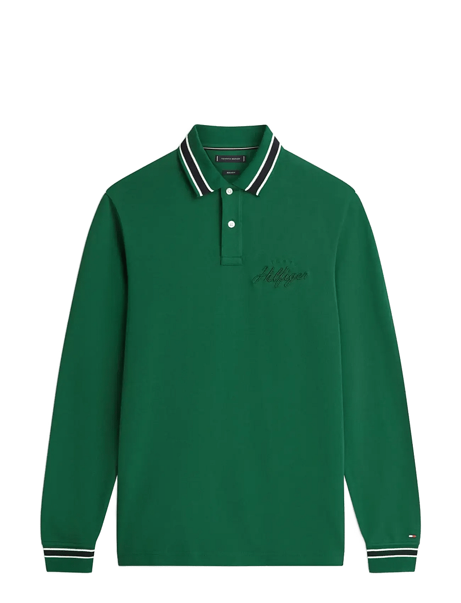 Tommy Hilfiger - LS CHEST EMBRO REG POLO - pikkade varrukatega polod - darkened emerald - 1