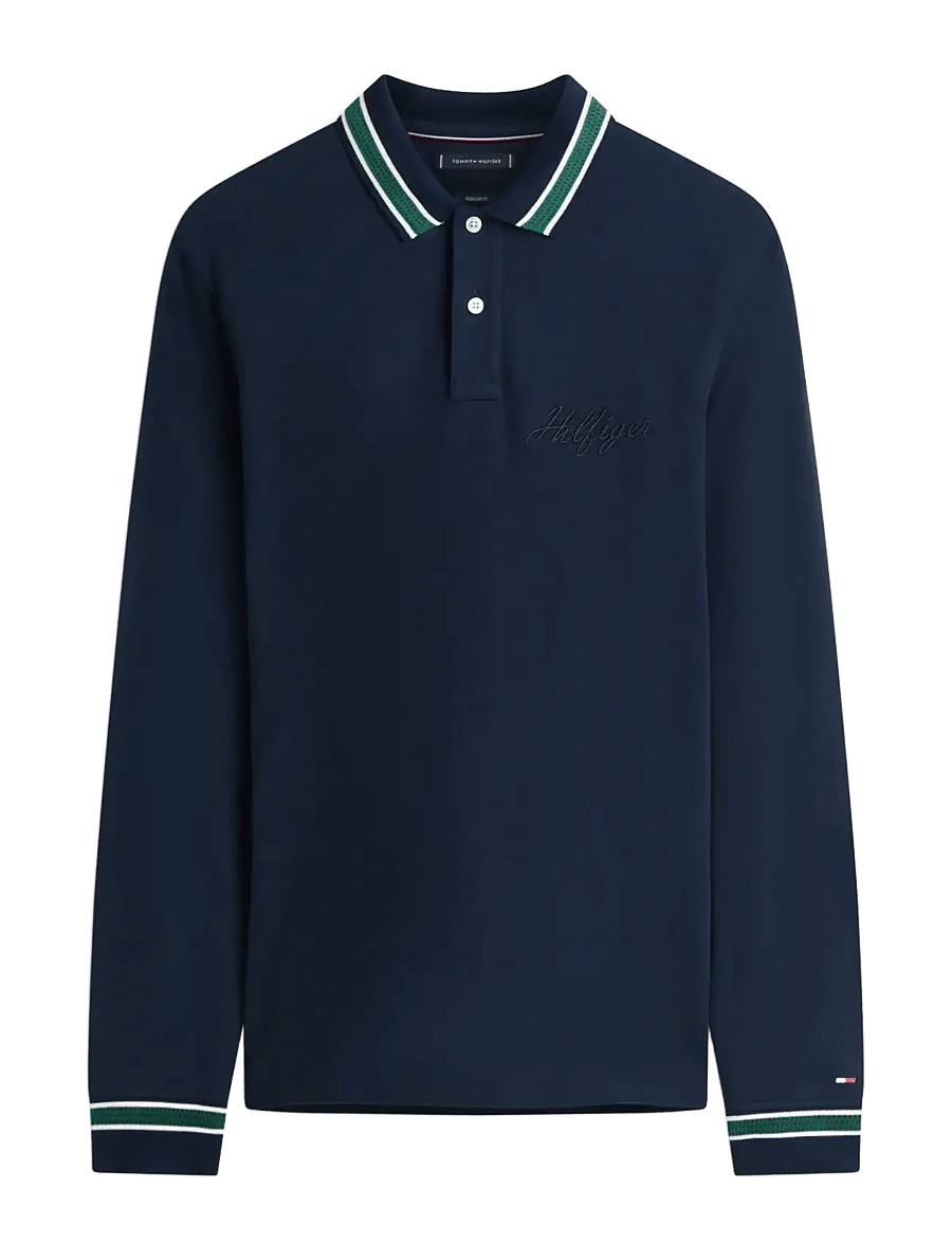 Tommy Hilfiger - LS CHEST EMBRO REG POLO - pikkade varrukatega polod - dark night navy - 1