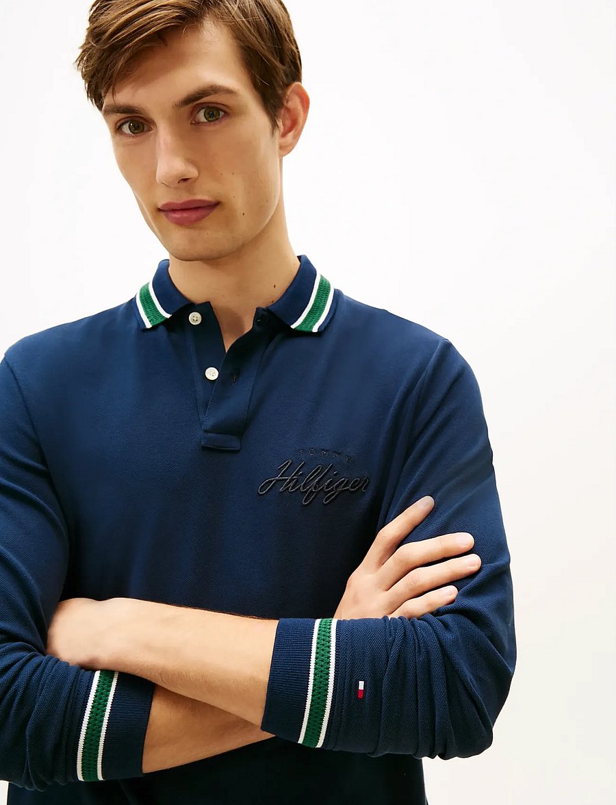 Tommy Hilfiger - LS CHEST EMBRO REG POLO - pikkade varrukatega polod - dark night navy - 4