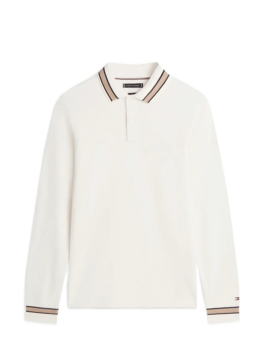 Tommy Hilfiger - LS CHEST EMBRO REG POLO - długi rękaw - ivory petal - 1