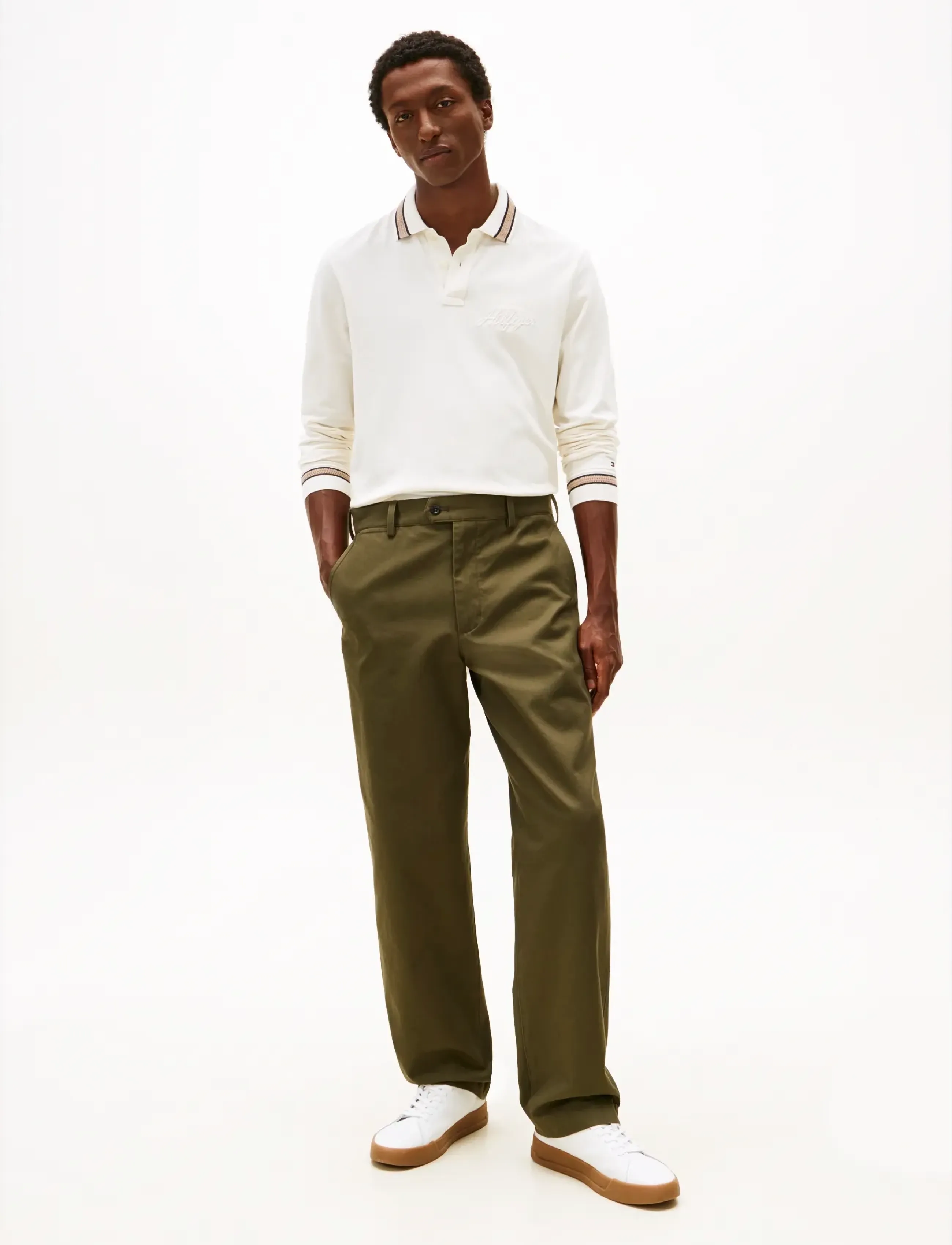 Tommy Hilfiger - LS CHEST EMBRO REG POLO - długi rękaw - ivory petal - 2