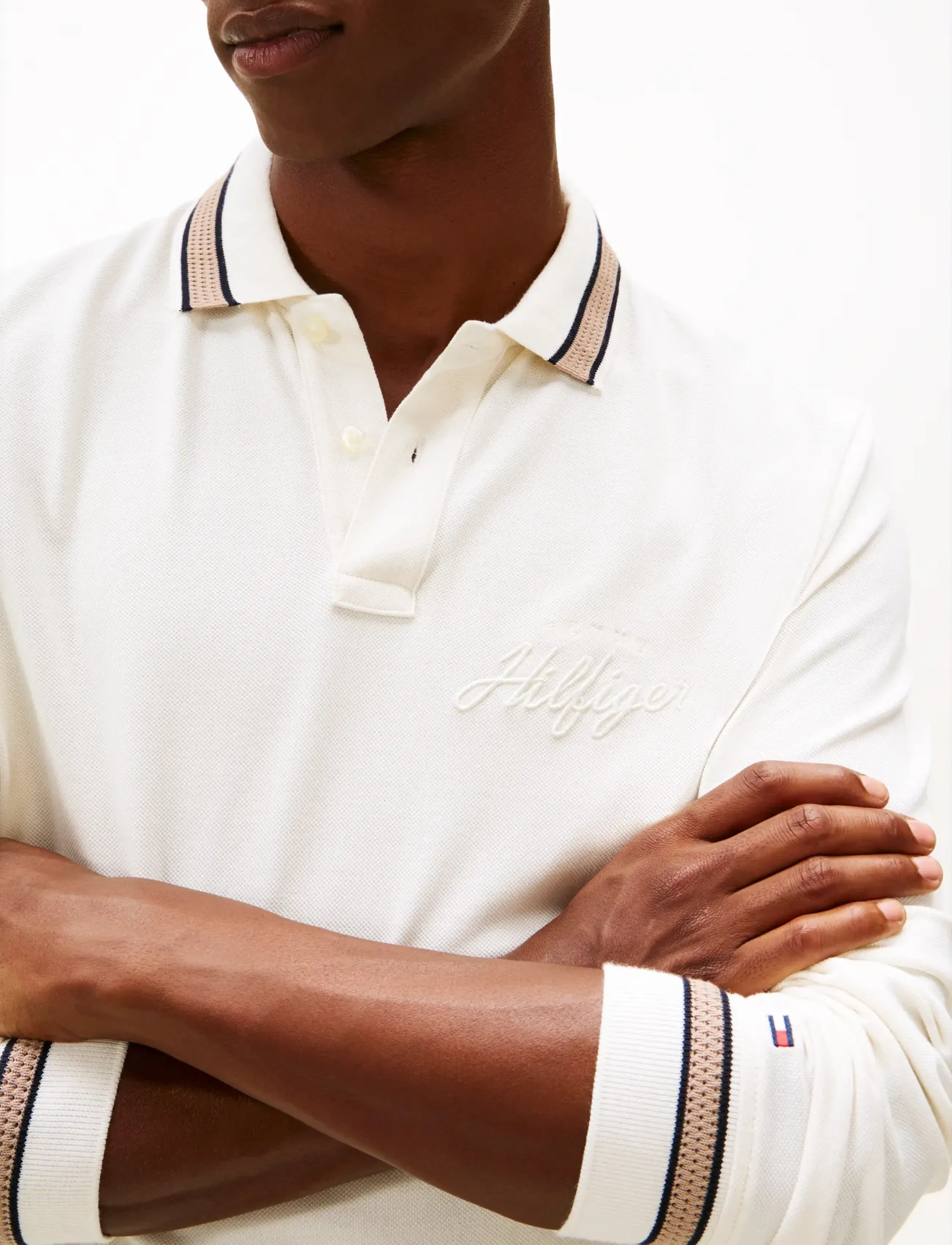 Tommy Hilfiger - LS CHEST EMBRO REG POLO - długi rękaw - ivory petal - 4
