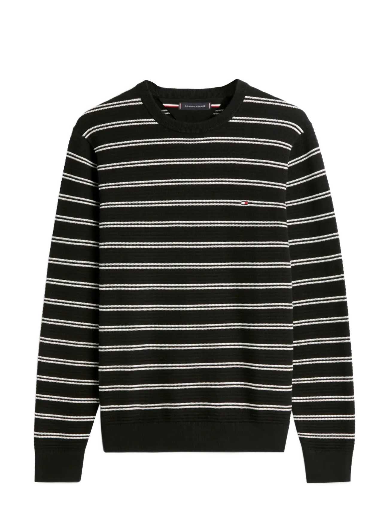 Tommy Hilfiger SEASONAL STRUCTURE CNECK - Strickmode - BLACK IVORY PETAL / black