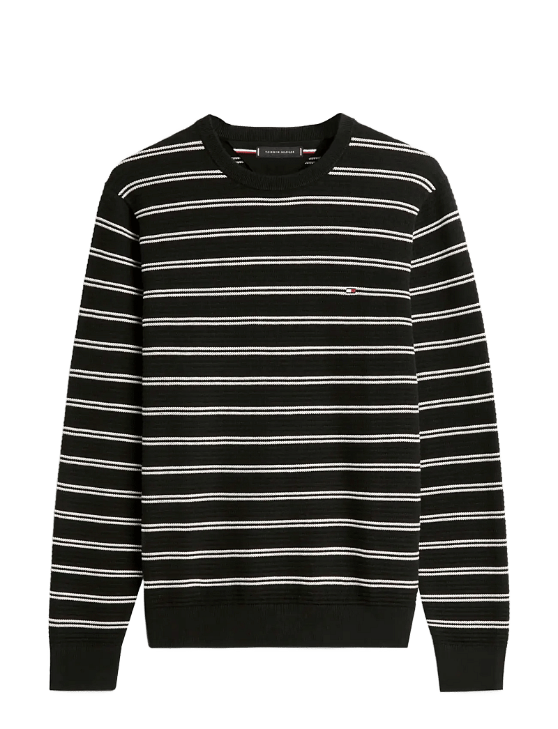 Tommy Hilfiger - SEASONAL STRUCTURE CNECK - rundhals - black ivory petal - 1