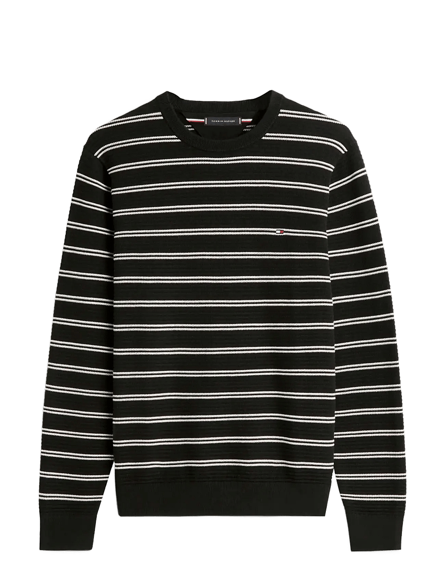Tommy Hilfiger - SEASONAL STRUCTURE CNECK - rundhals - black ivory petal - 1