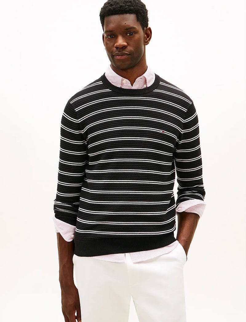 Tommy Hilfiger - SEASONAL STRUCTURE CNECK - rundhals - black ivory petal - 0
