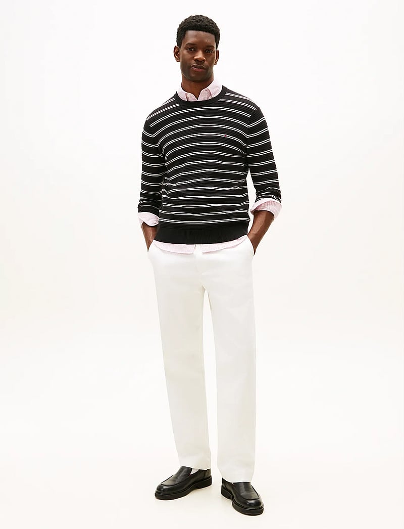 Tommy Hilfiger - SEASONAL STRUCTURE CNECK - rundhals - black ivory petal - 2