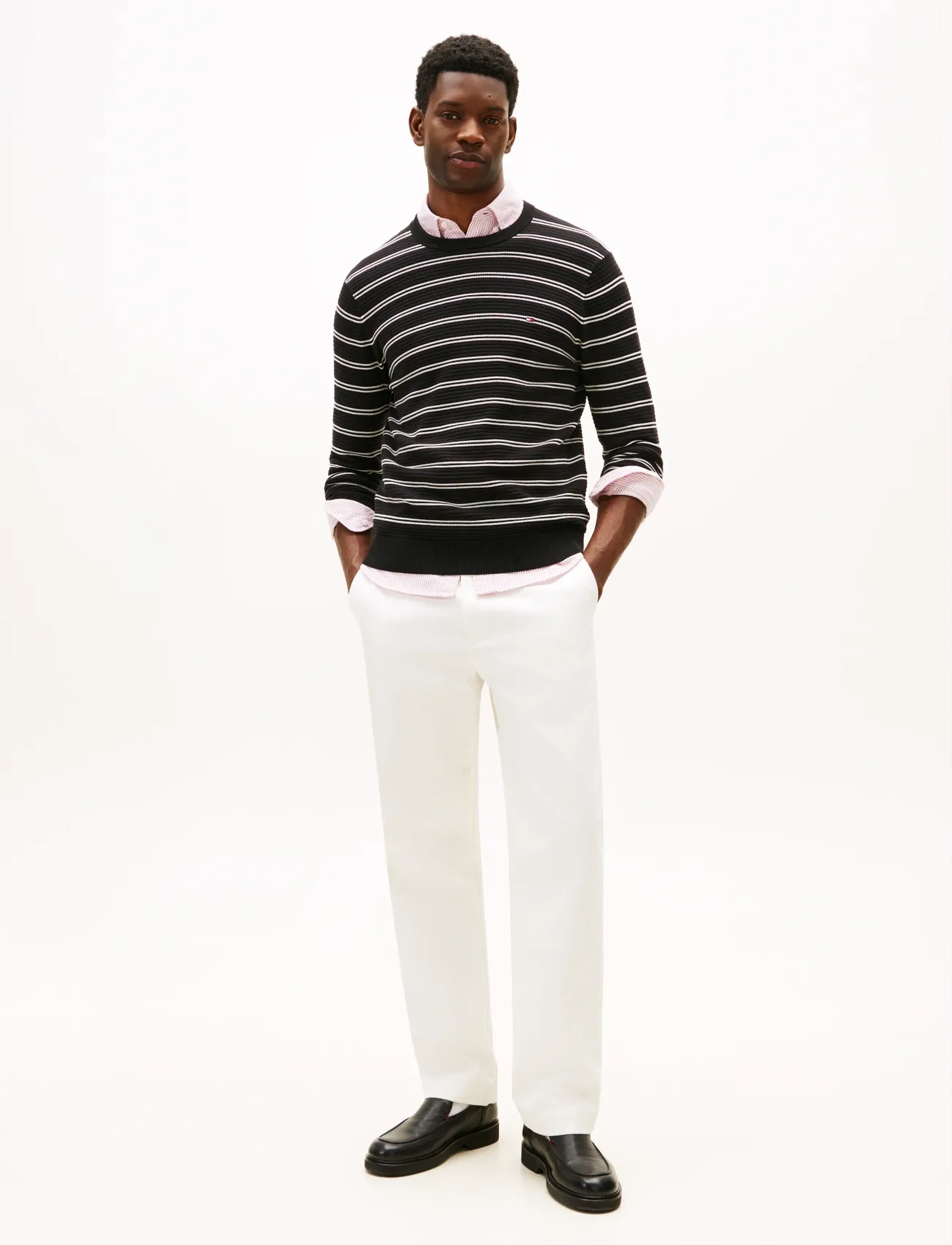 Tommy Hilfiger - SEASONAL STRUCTURE CNECK - round necks - black ivory petal - 2