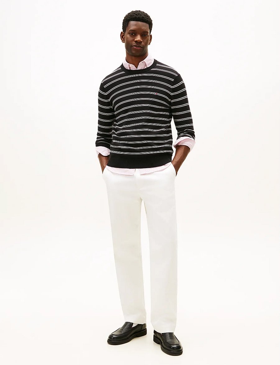 Tommy Hilfiger - SEASONAL STRUCTURE CNECK - rundhals - black ivory petal - 2
