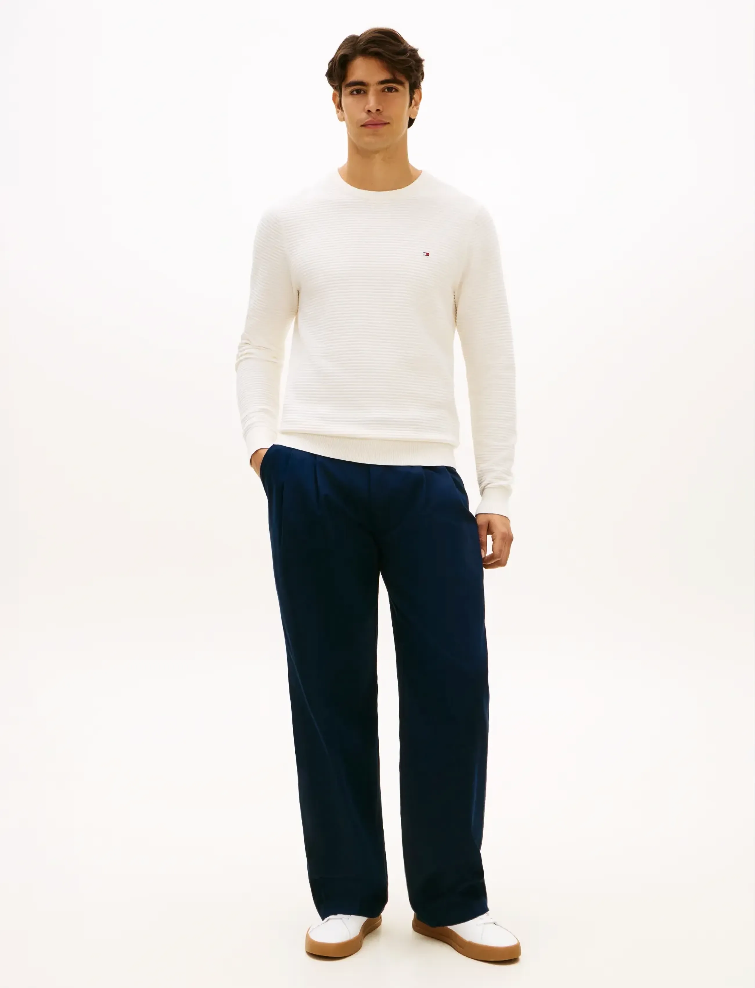 Tommy Hilfiger - SEASONAL STRUCTURE CNECK - rund hals - ivory petal - 2