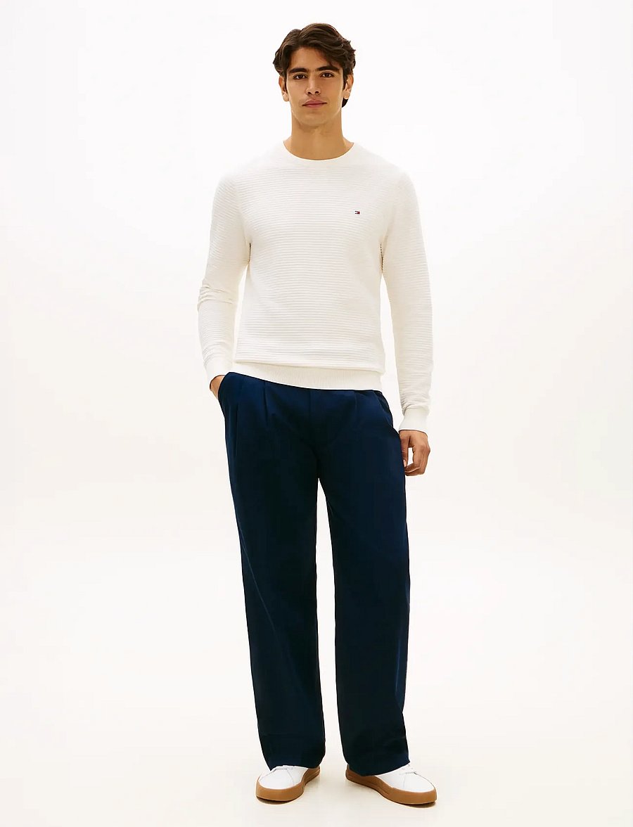 Tommy Hilfiger - SEASONAL STRUCTURE CNECK - rundhals - ivory petal - 2