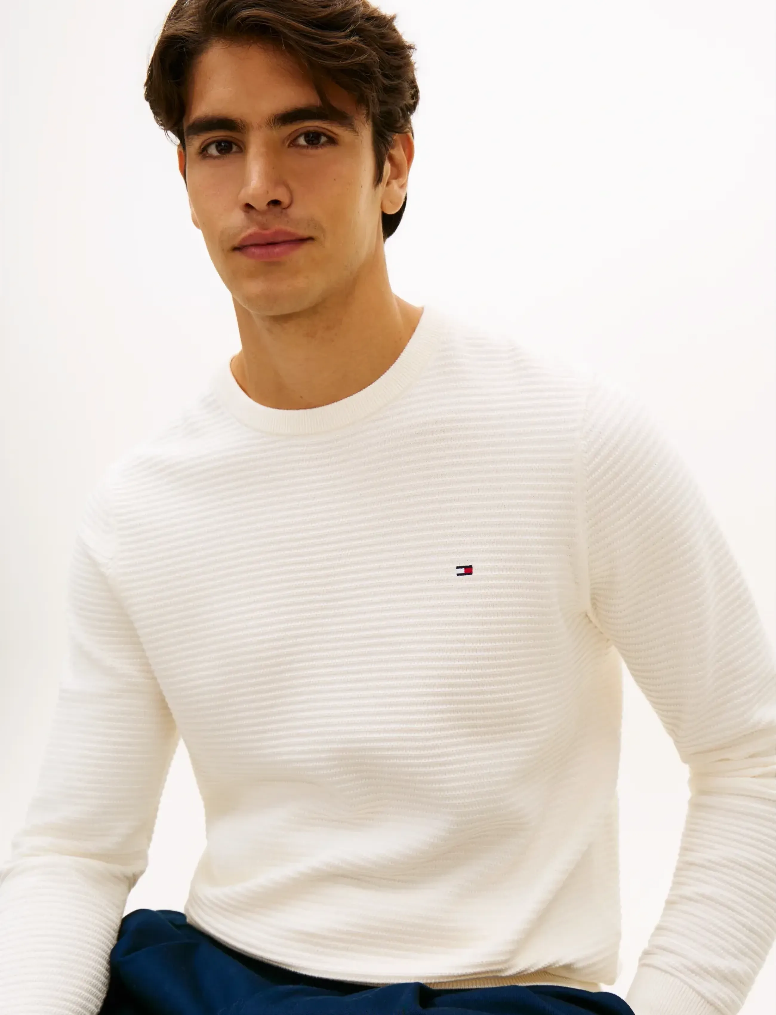 Tommy Hilfiger - SEASONAL STRUCTURE CNECK - rund hals - ivory petal - 4