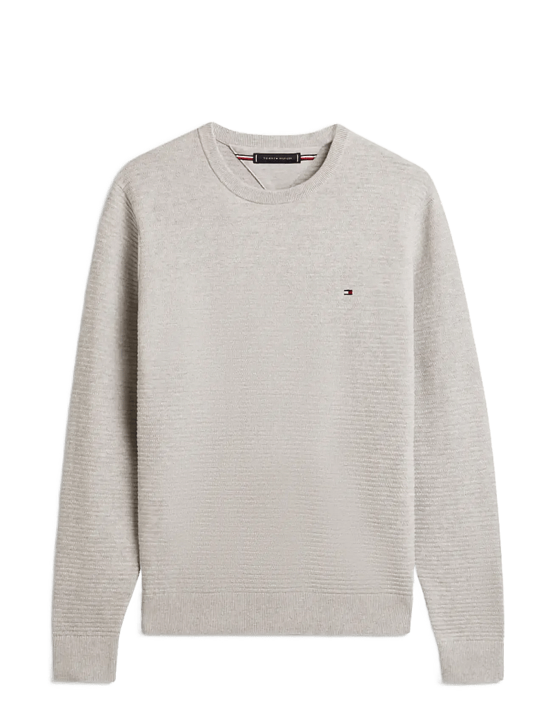 Tommy Hilfiger - SEASONAL STRUCTURE CNECK - rund hals - light grey heather - 1