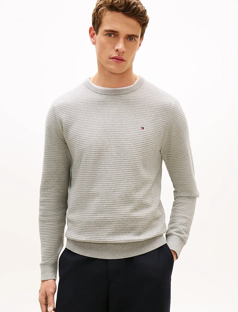 Tommy Hilfiger - SEASONAL STRUCTURE CNECK - rundhalsad - light grey heather - 0