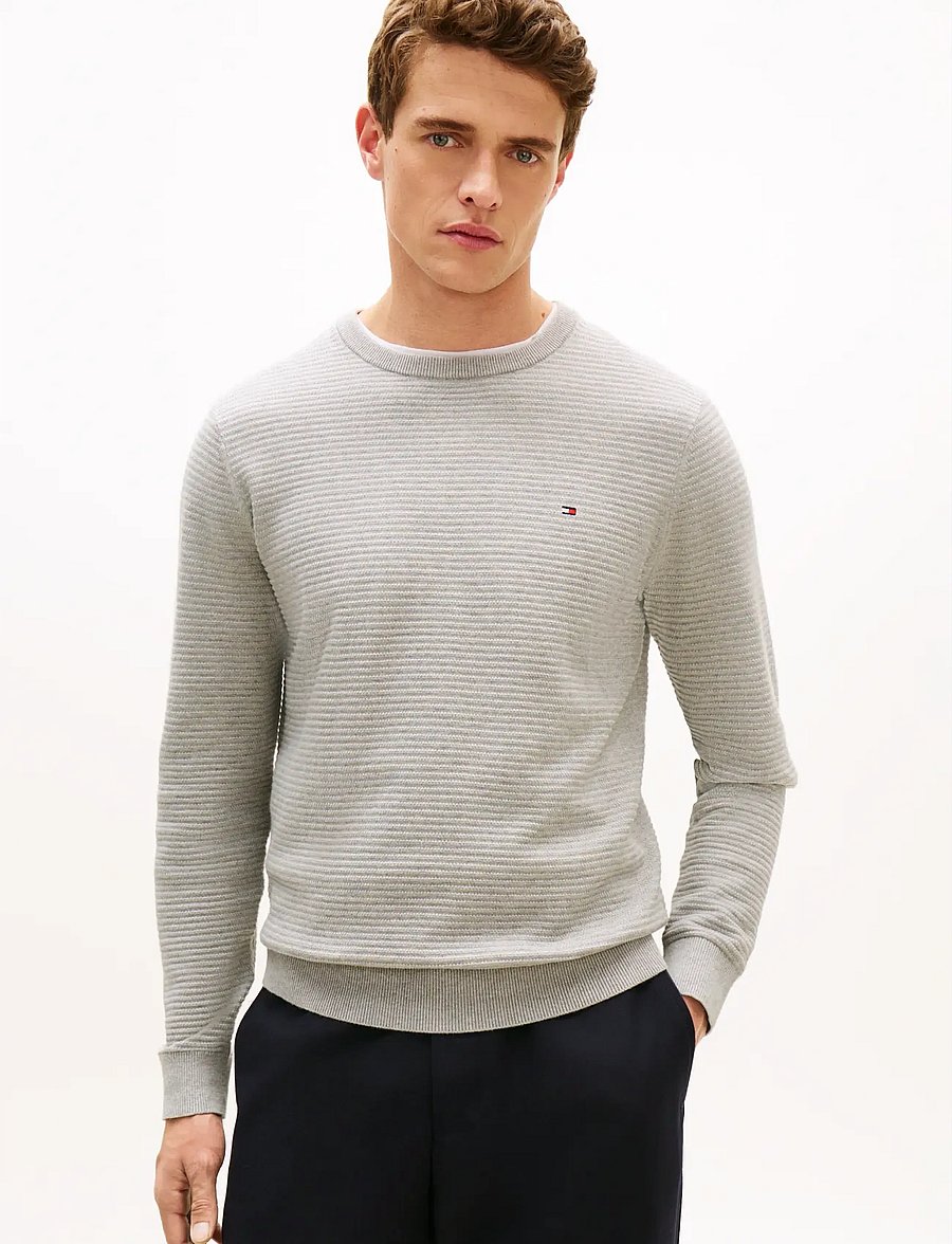 Tommy Hilfiger - SEASONAL STRUCTURE CNECK - rundhals - light grey heather - 0
