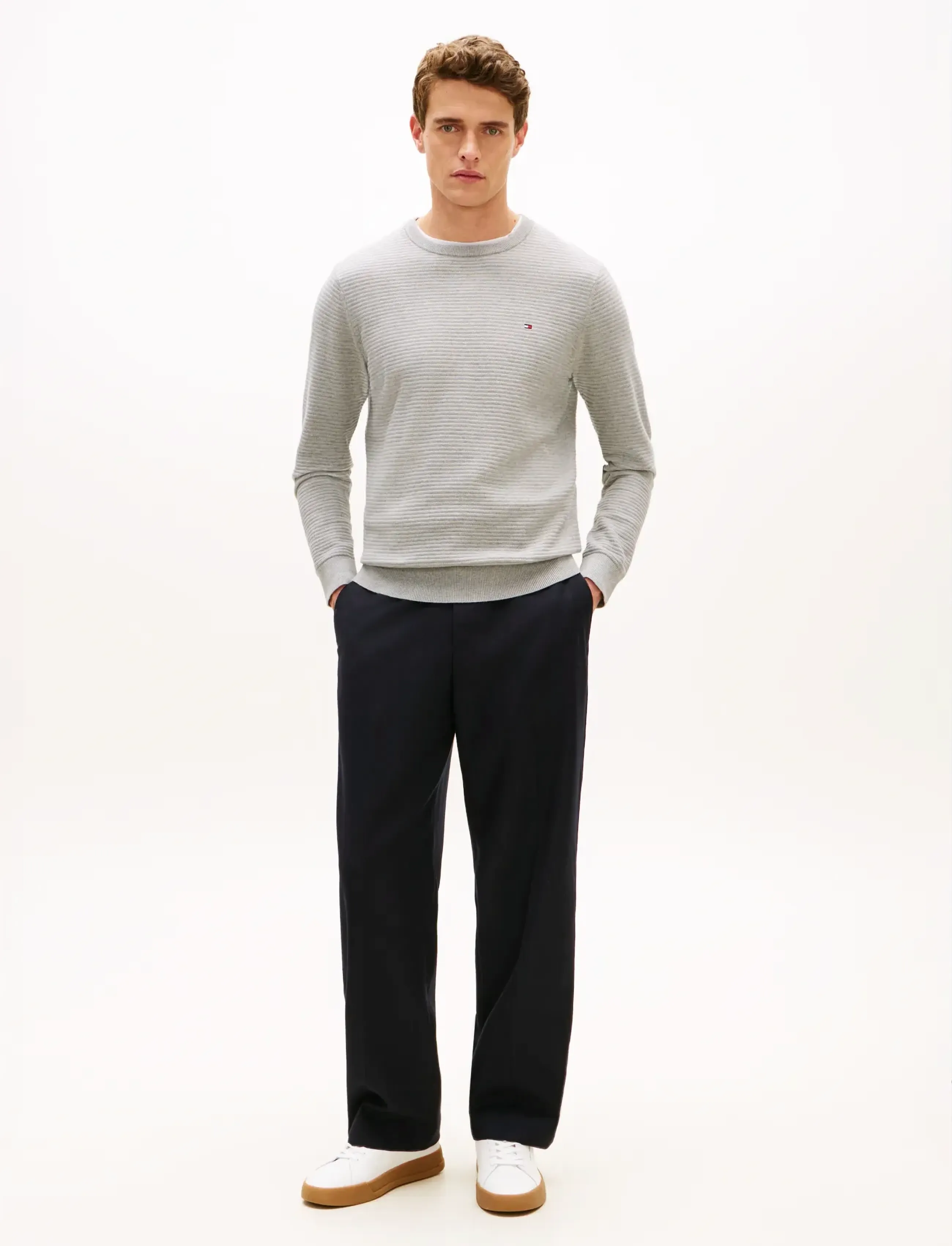 Tommy Hilfiger - SEASONAL STRUCTURE CNECK - rundhals - light grey heather - 2