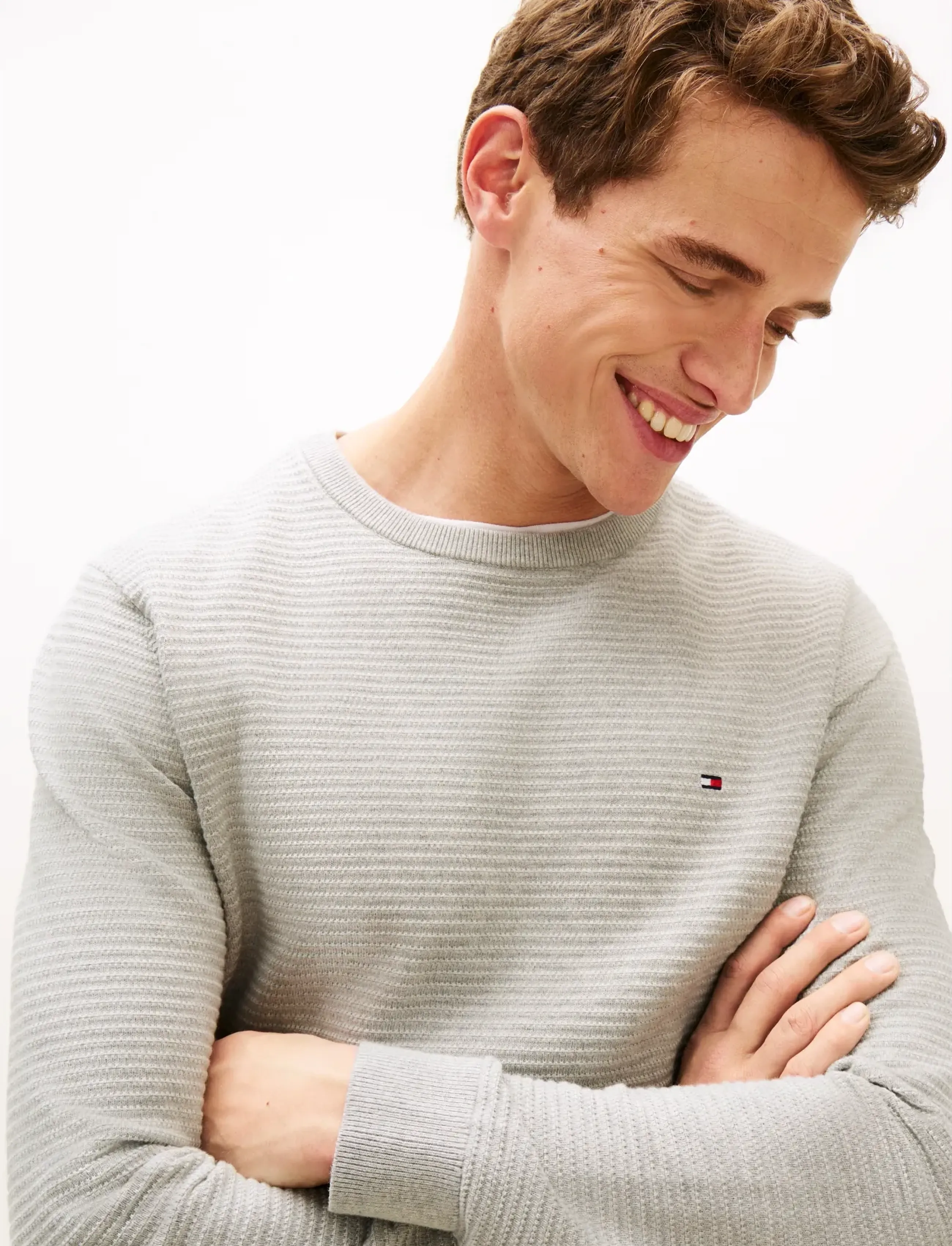 Tommy Hilfiger - SEASONAL STRUCTURE CNECK - rundhals - light grey heather - 4