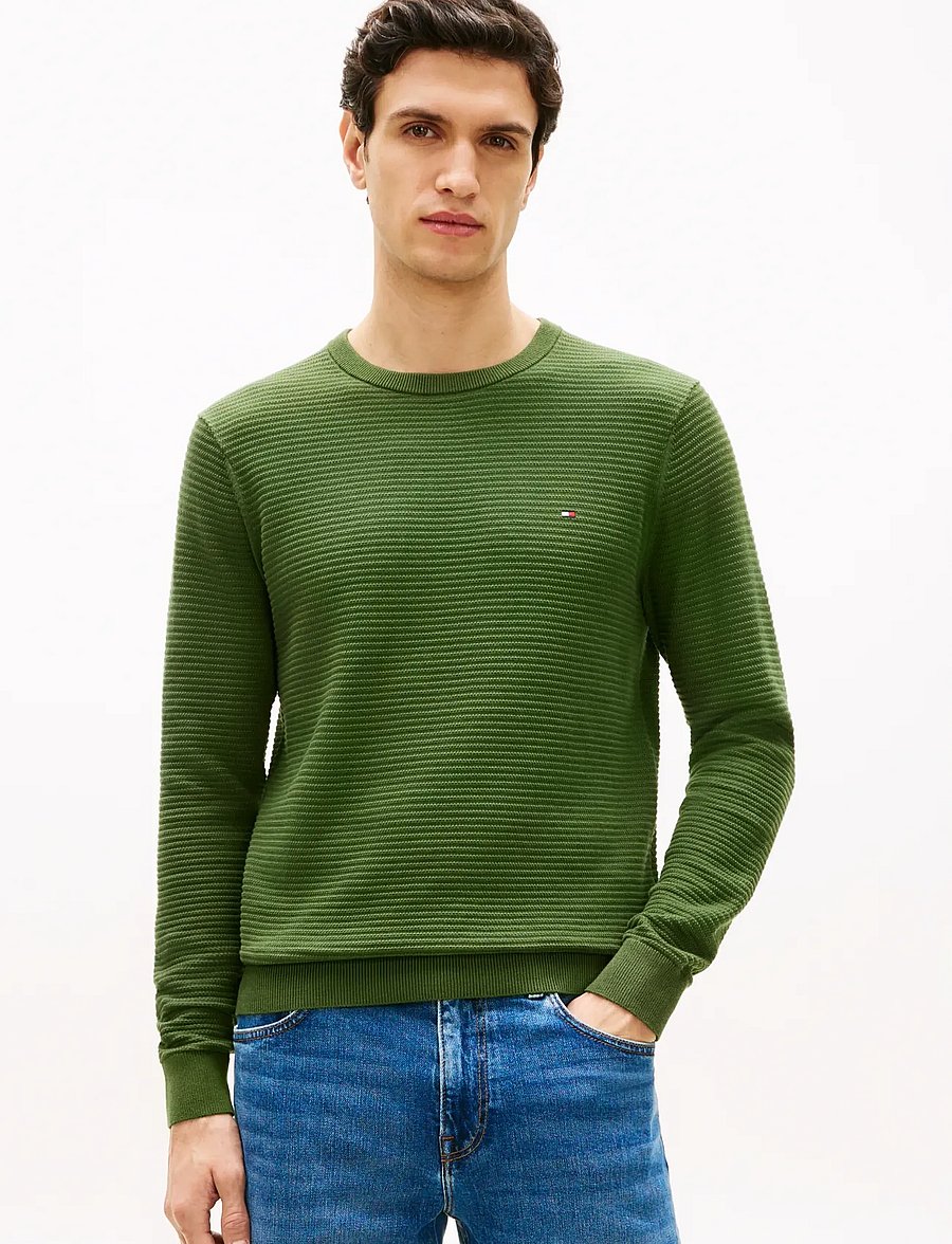 Tommy Hilfiger - SEASONAL STRUCTURE CNECK - rundhals - mountain pine - 0