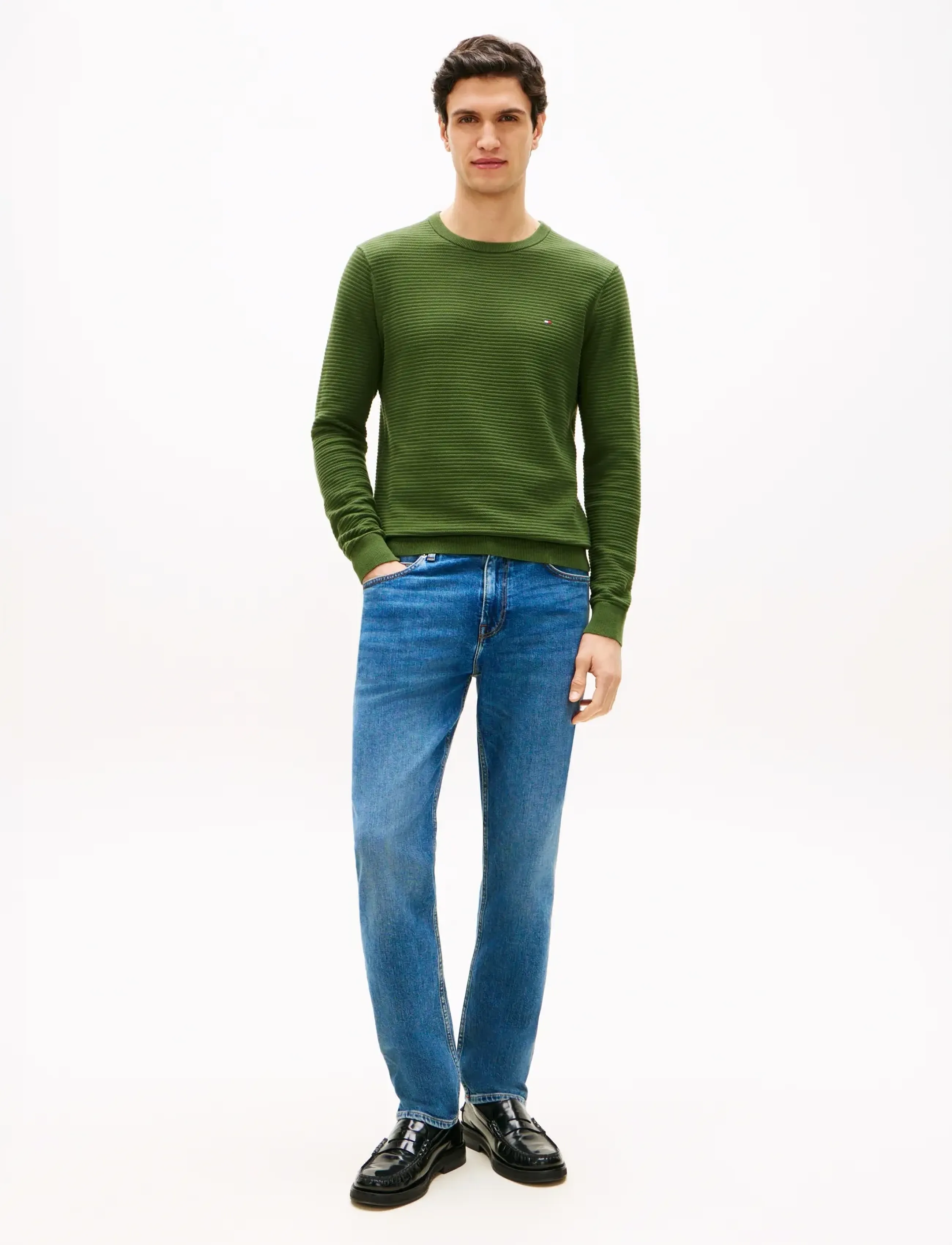 Tommy Hilfiger - SEASONAL STRUCTURE CNECK - rund hals - mountain pine - 2