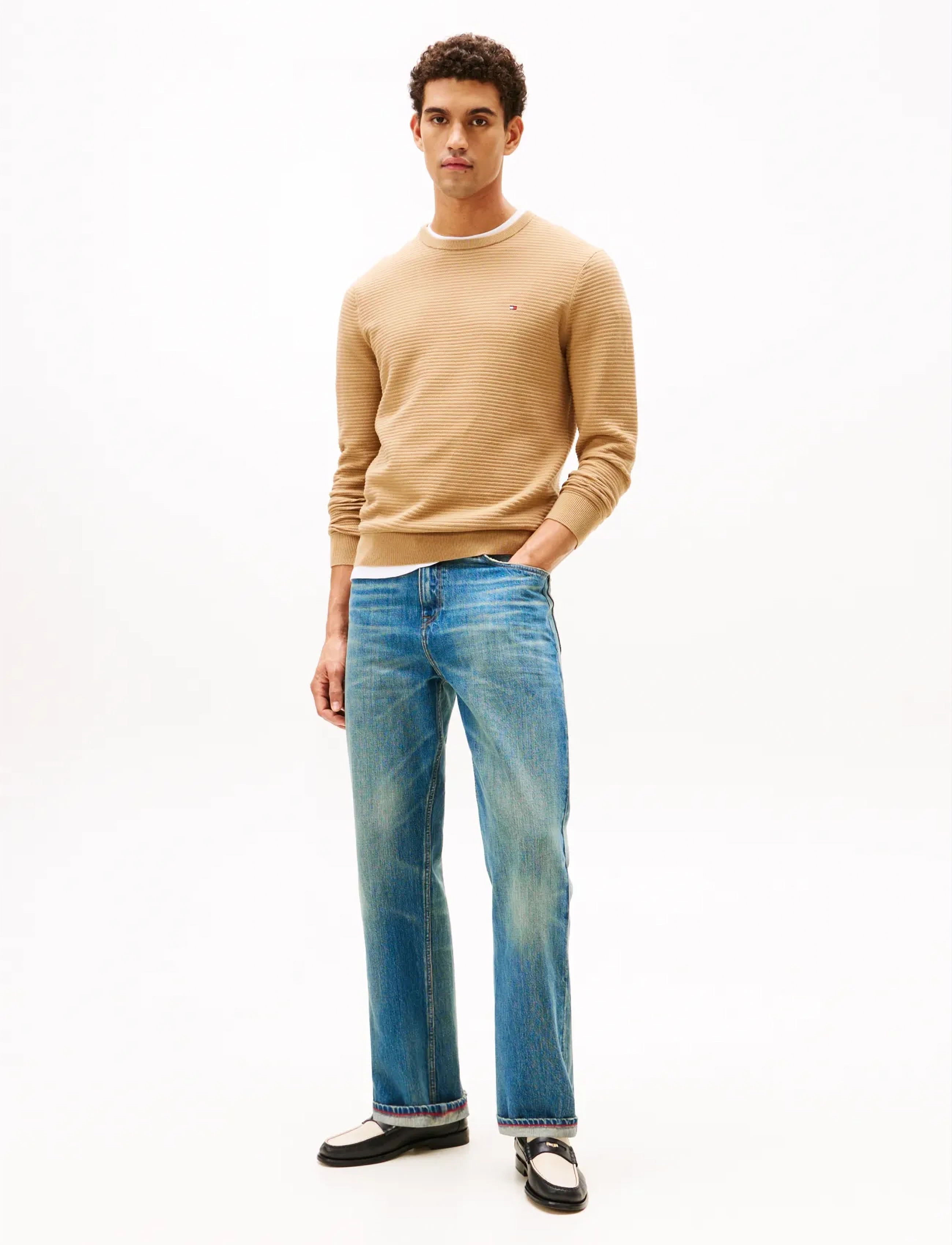 Tommy Hilfiger - SEASONAL STRUCTURE CNECK - pyöreäaukkoiset - safari canvas - 2
